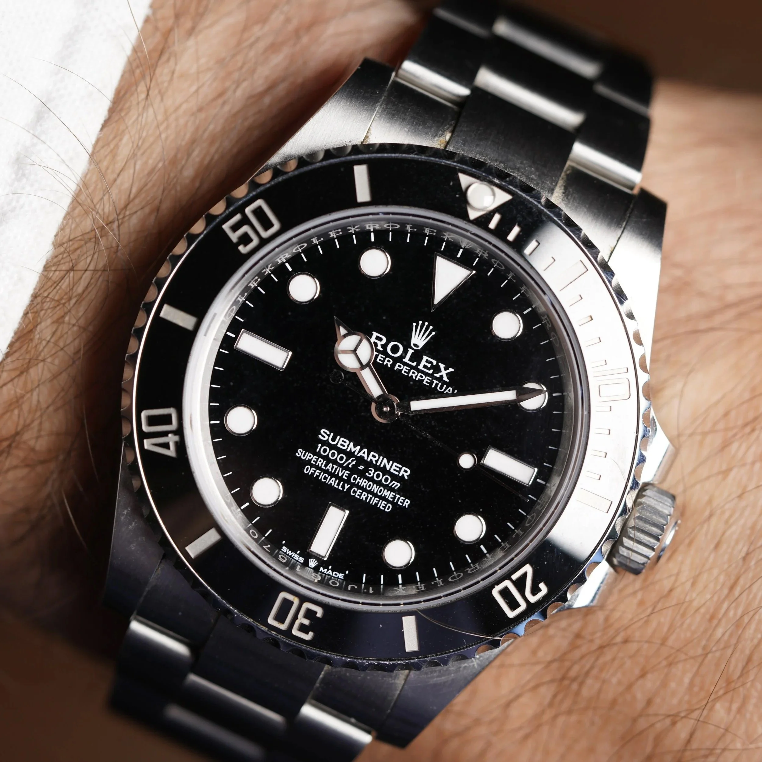 Rolex No Date Submariner Reference 124060 Unpolished Box &amp; Papers