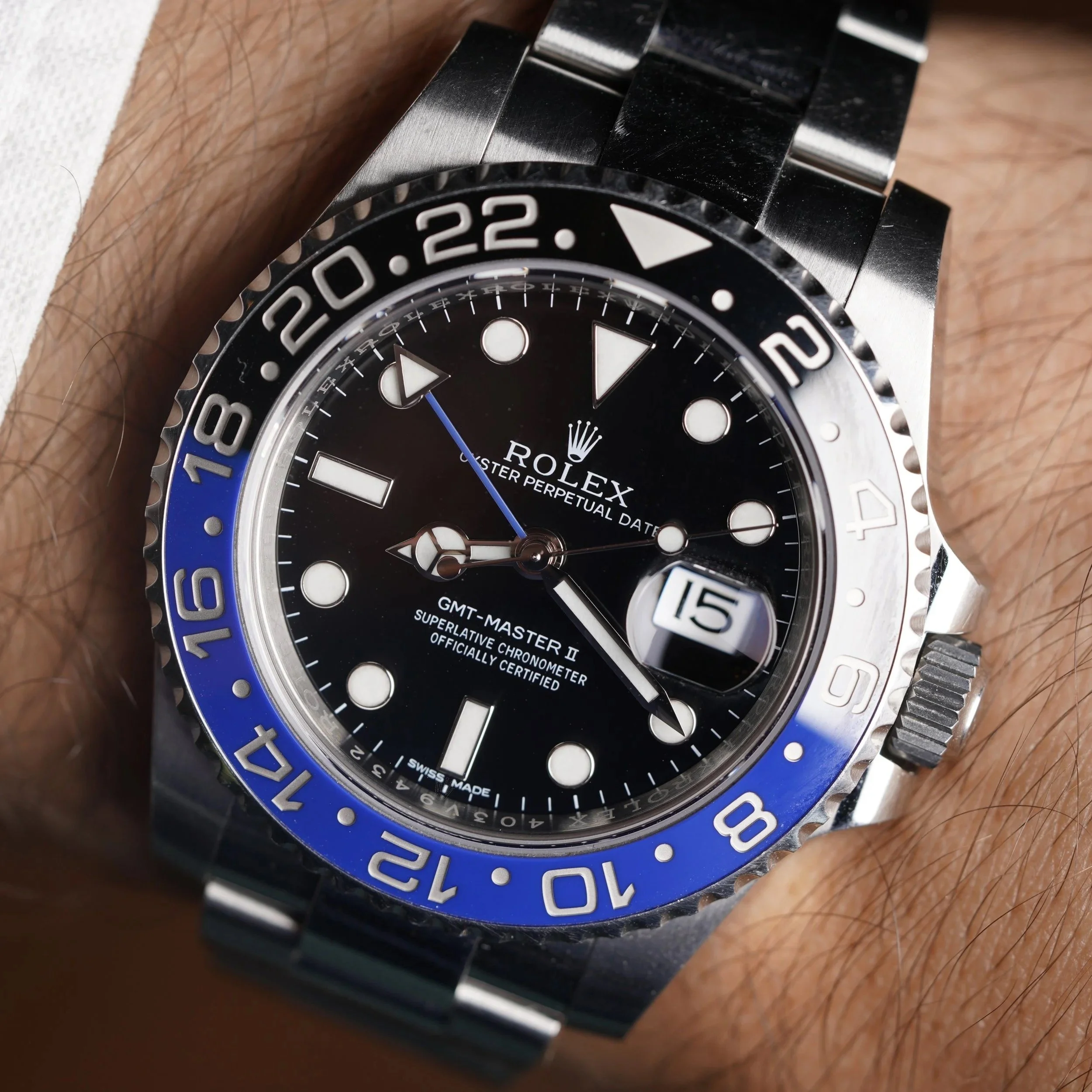 Rolex Batman GMT-Master II Reference 116710BLRNO Box/Papers Unpolished
