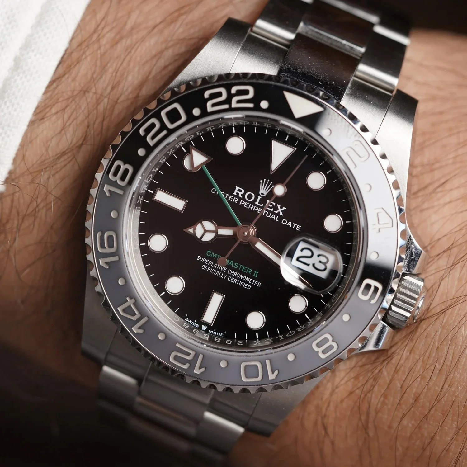 Rolex Bruce Wayne GMT-Master II Reference 126710GRNR Box/Papers Unpolished