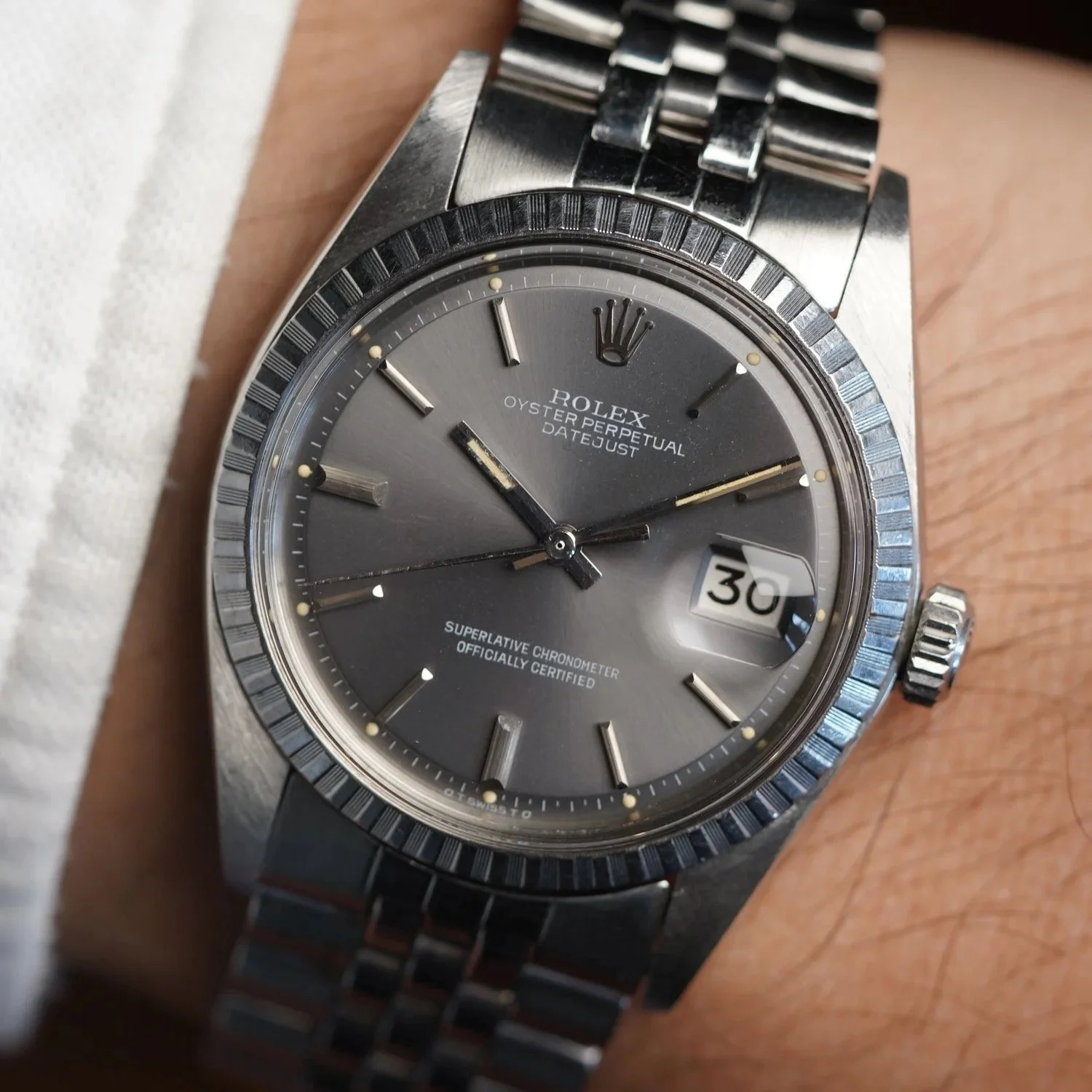 Rolex Grey Dial Datejust Ref 1603 Full Set