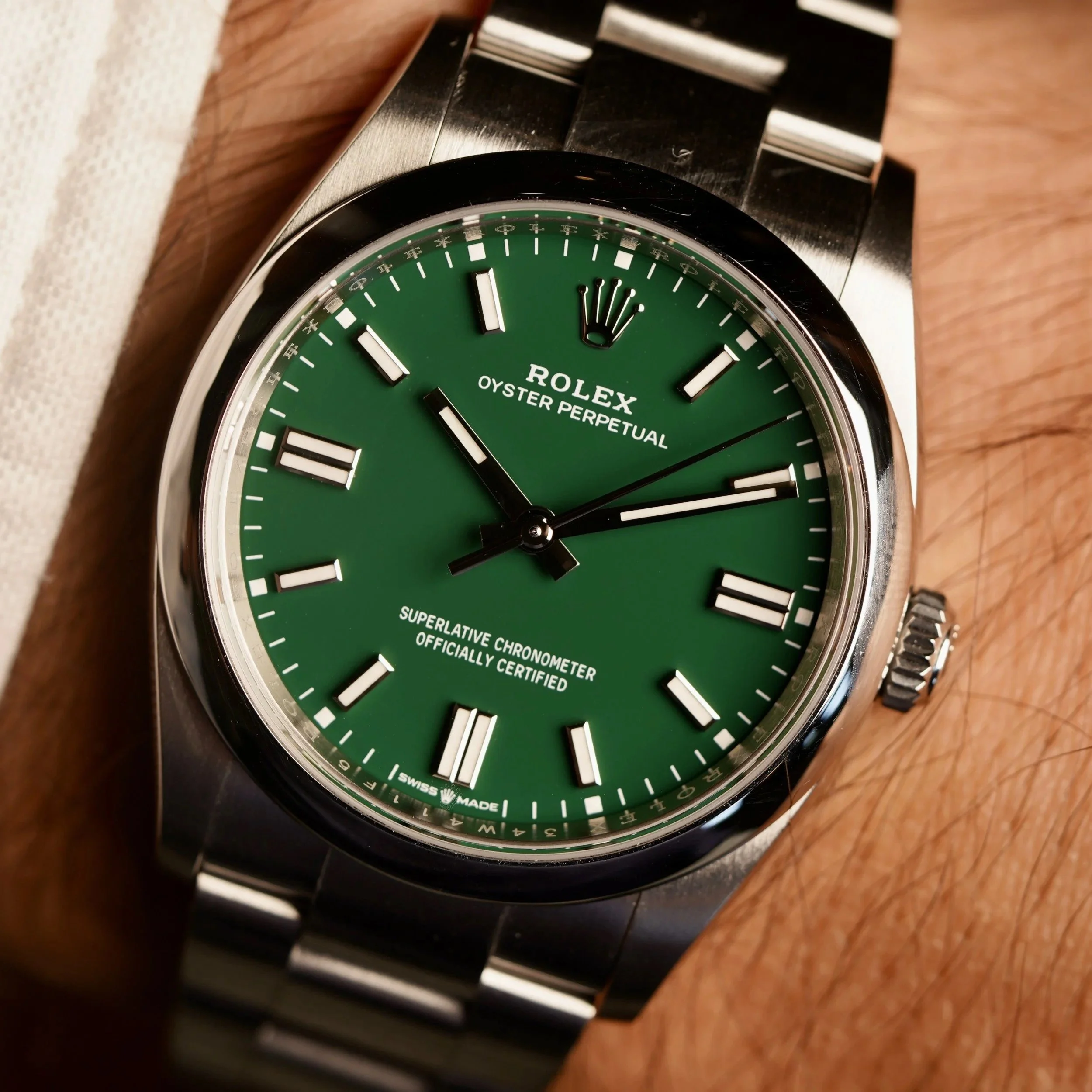 Rolex Green Oyster Perpetual 126000 36mm Unpolished Box &amp; Papers