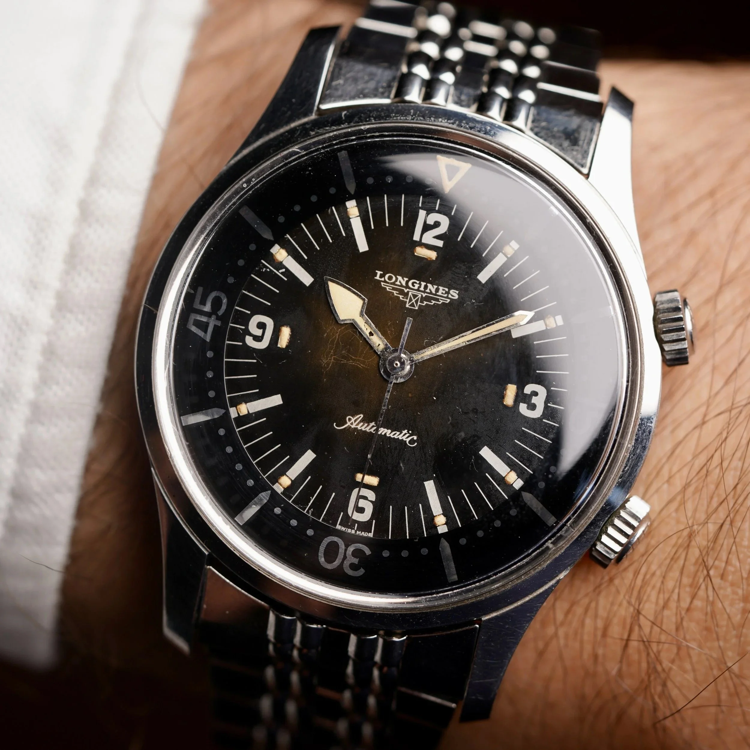 Longines Legend Diver w/ JB Champion Stretch Bracelet Unpolished w/ Box &amp; Papers