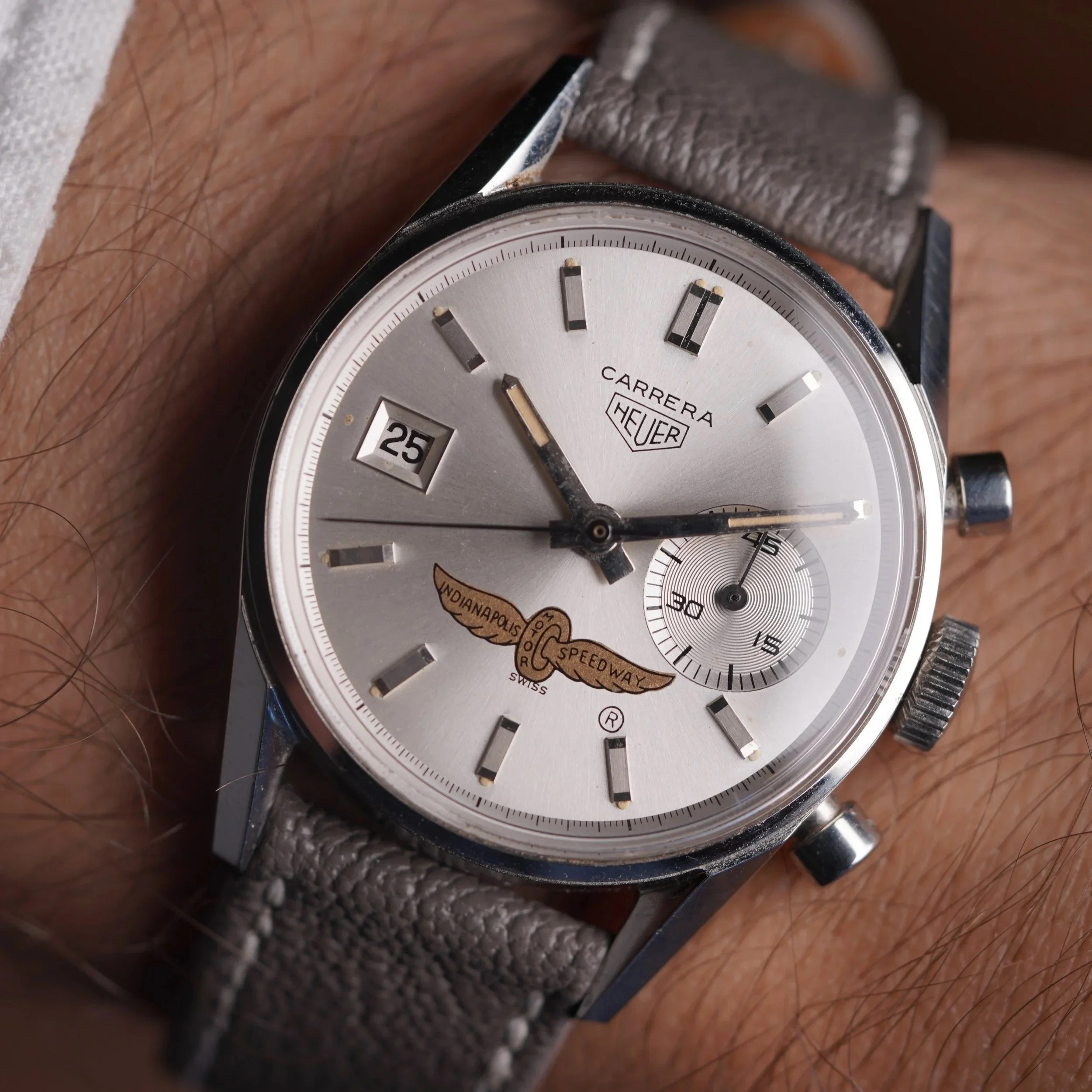 Heuer Dato Carrera Ref. 3147S Indianapolis Motor Speedway Indy 500 Unpolished