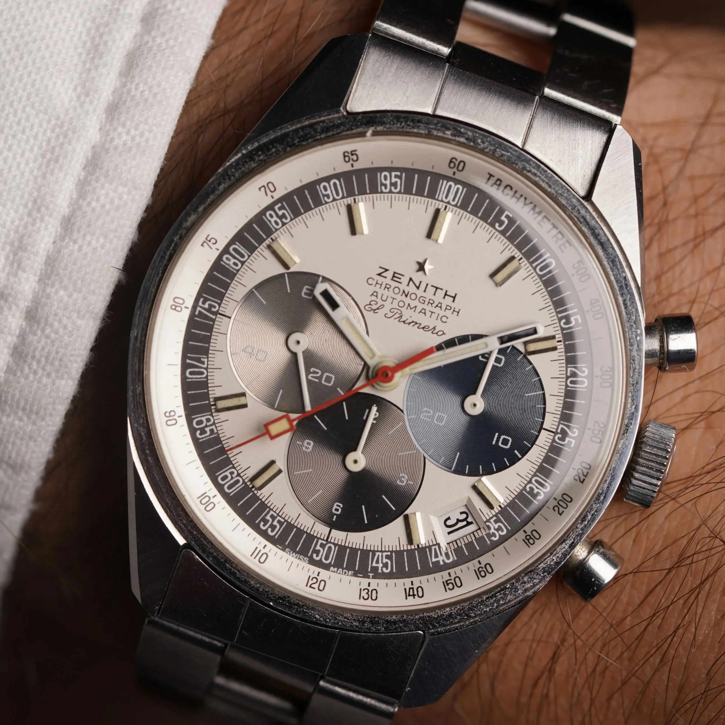 Zenith El Primero Ref A386 on Gay Freres Bracelet Unpolished