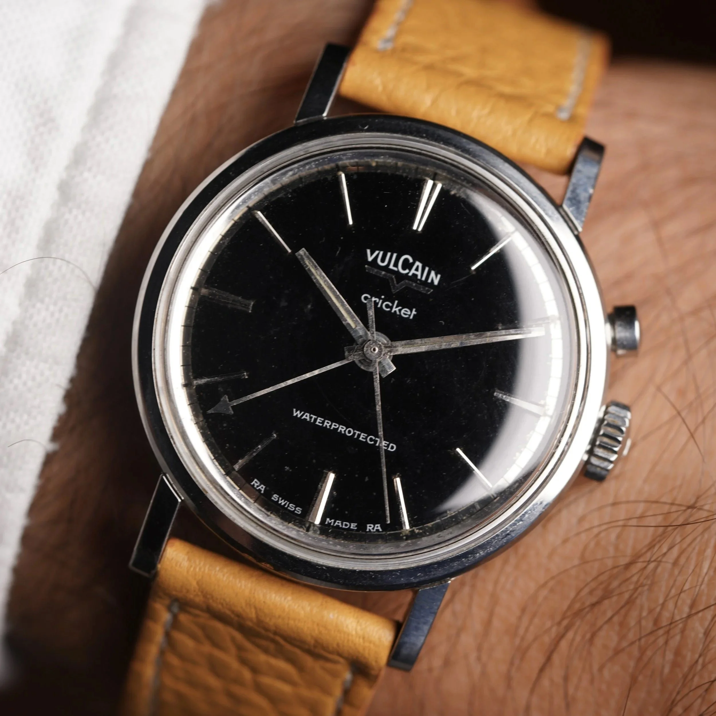 Vulcain Cricket Black Dial Reference S2328A Unpolished