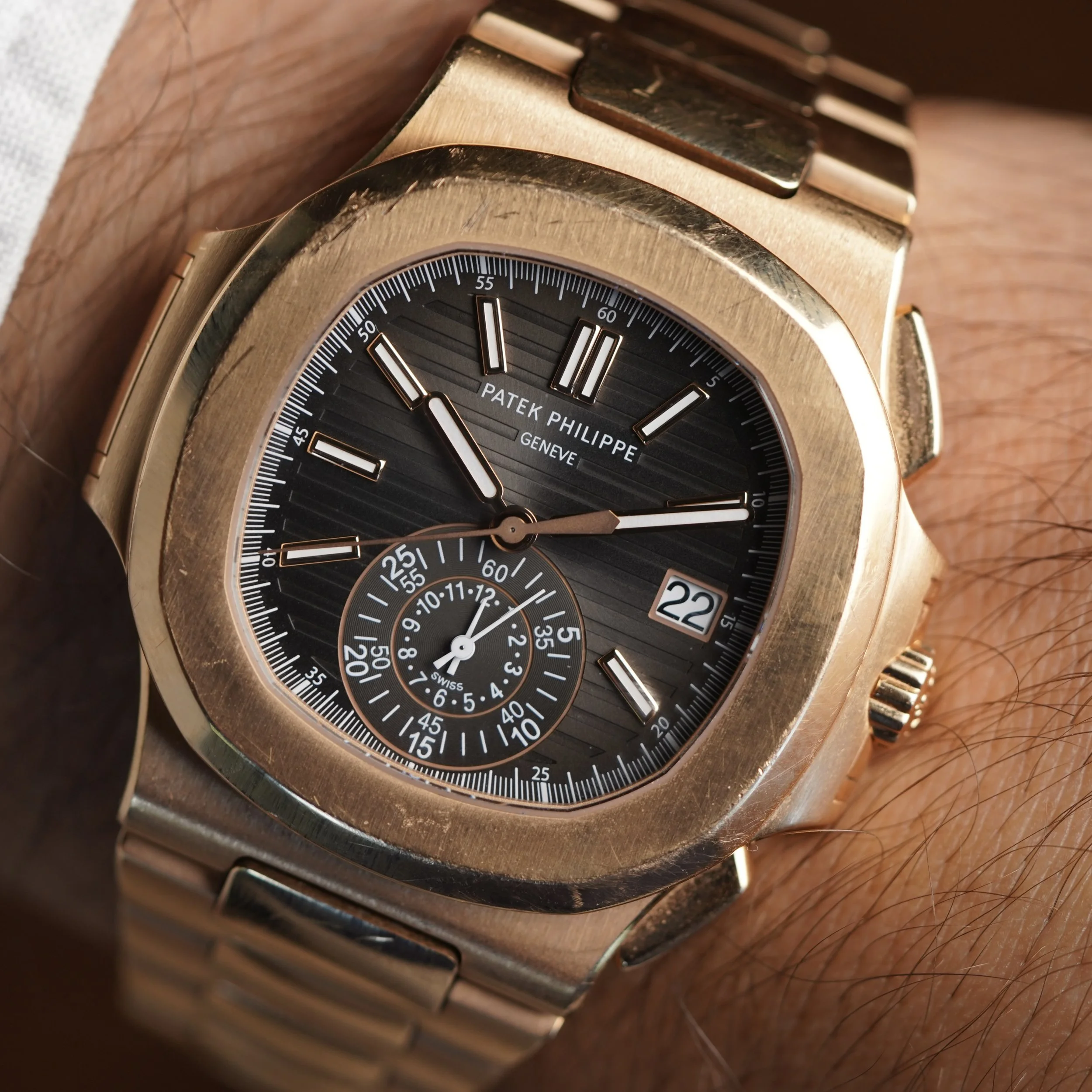 Patek Philippe Nautilus Reference 5980/1R-001 in 18K Rose Gold Full Set Unpolished