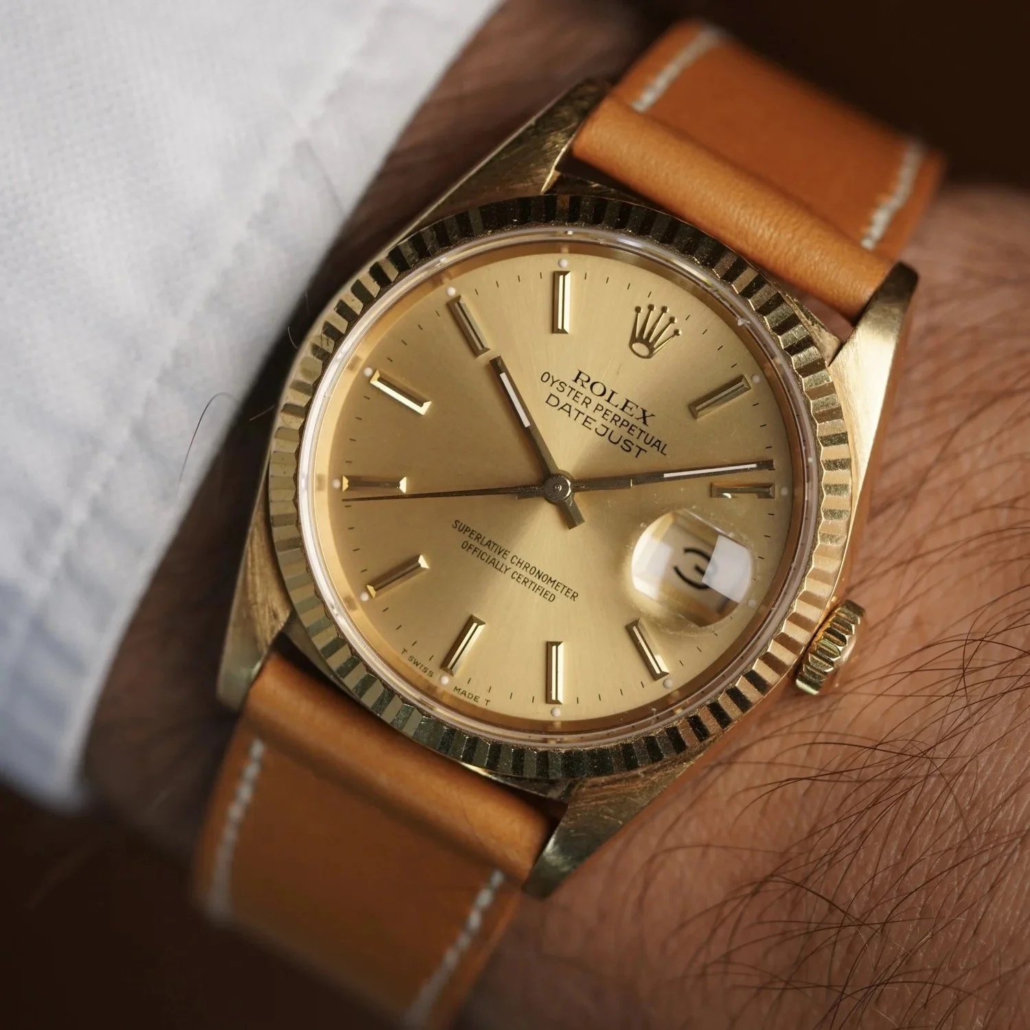 Rolex Datejust Reference 16238 in 18k Yellow Gold Unpolished