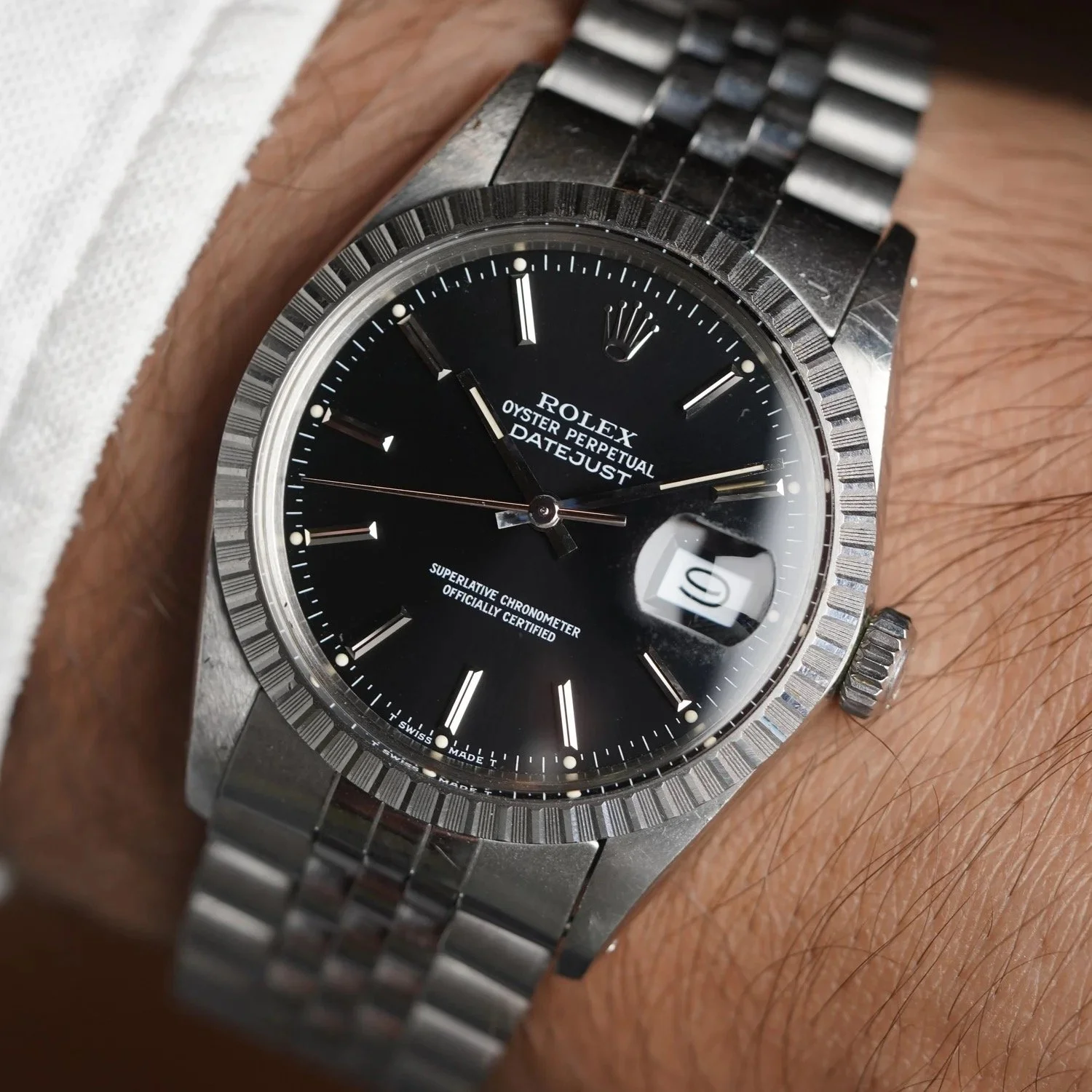 Rolex Black Dial Datejust Reference 16030 Unpolished
