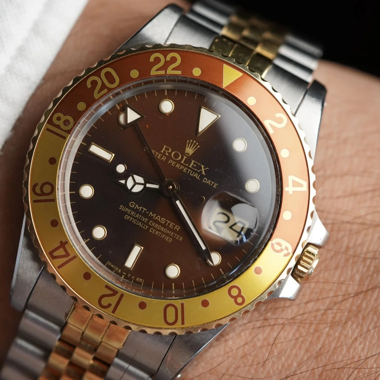 Rolex Root Beer GMT-Master Reference 16753 w/ Box Unpolished