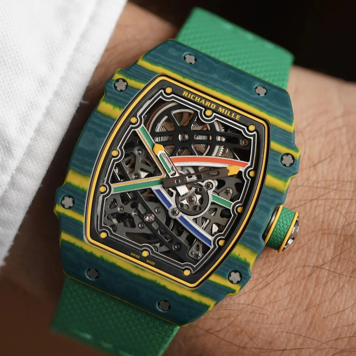 Richard Mille South Africa RM 67-02 “Sprint” Wayde van Niekerk w/ Full Set, Extra Strap, Leather Tote Bag