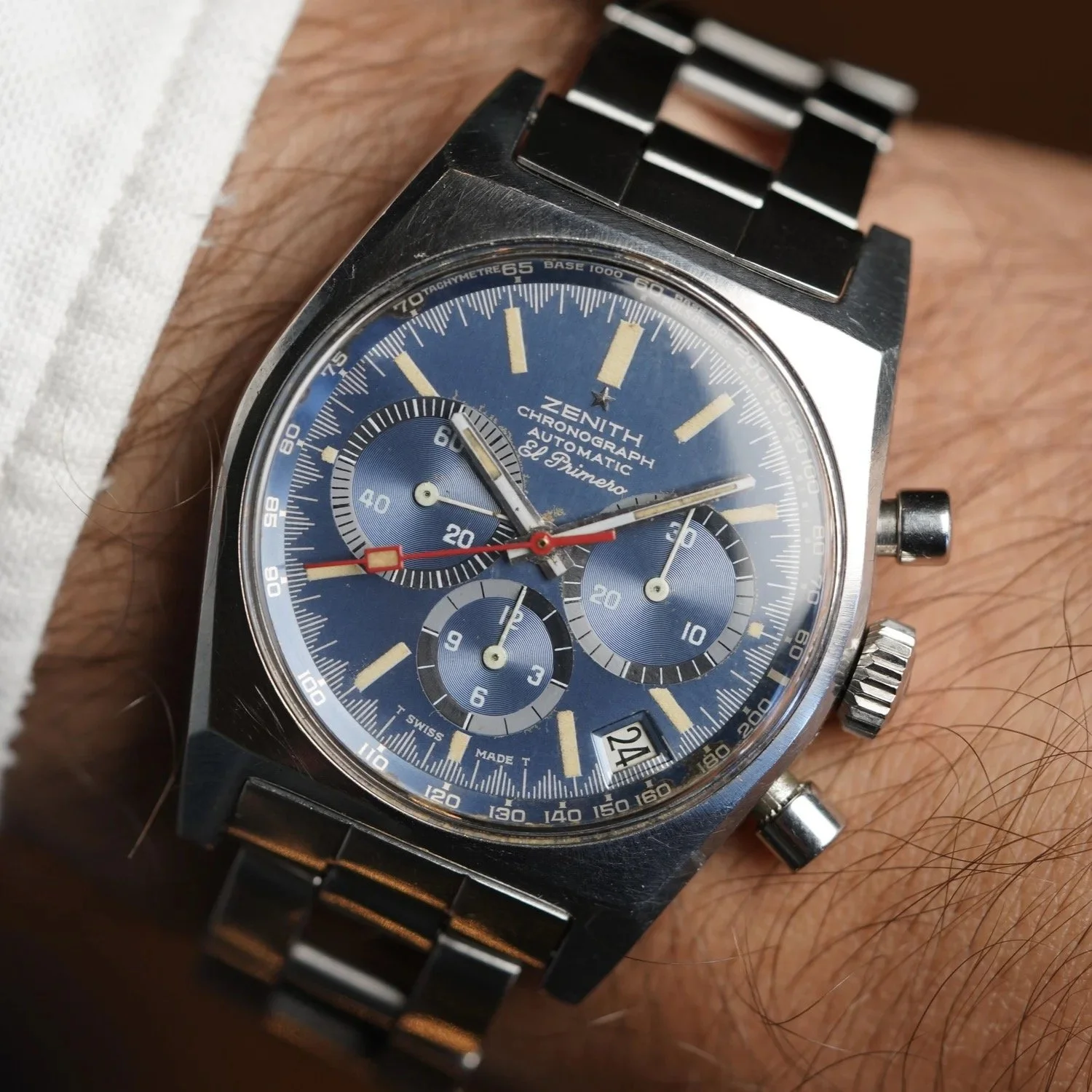 Zenith Covergirl El Primero Ref A3818 Unpolished on Gay Frères Bracelet