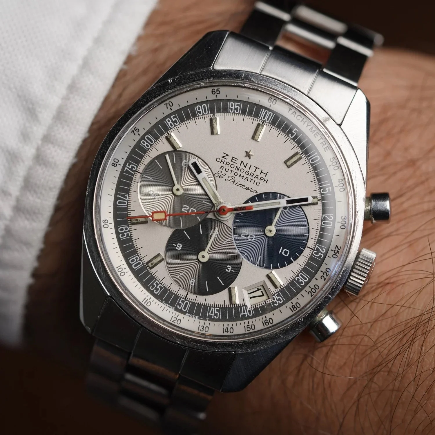 Zenith El Primero Reference A386 Unpolished on Gay Frères Bracelet