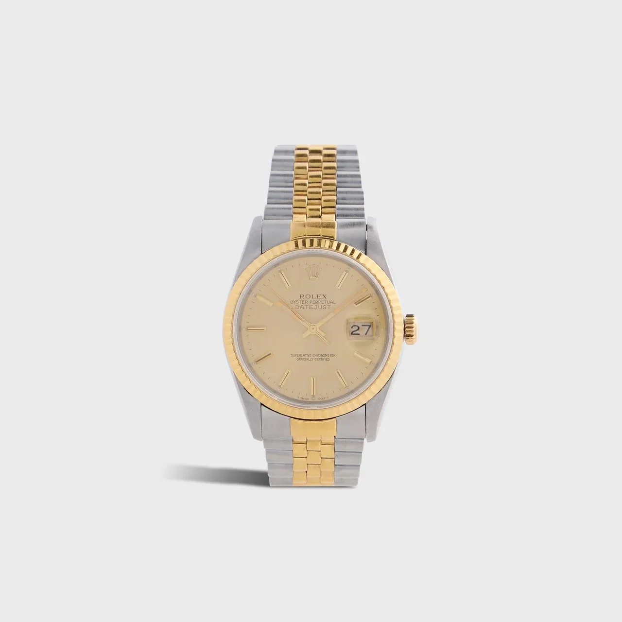 Rolex Two-Tone Champagne Dial Datejust Reference 16233 Unpolished