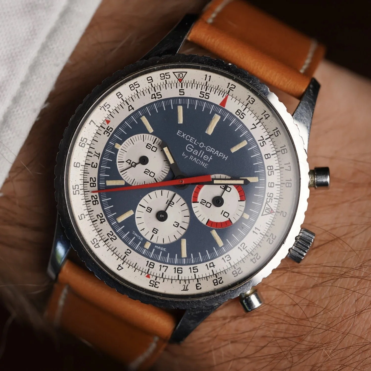 Gallet by Racine Excel-O-Graph Chronograph Unpolished