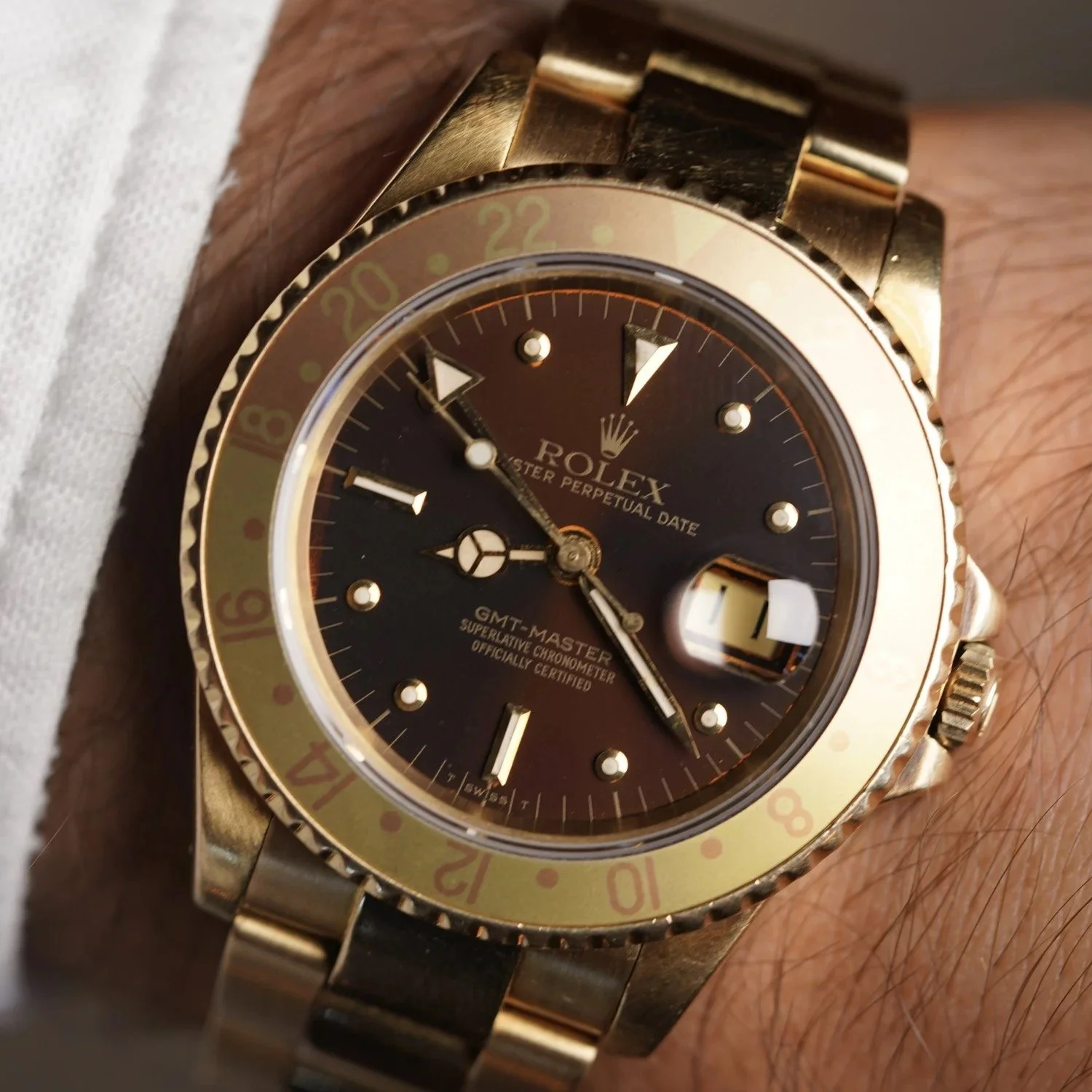 Rolex GMT-Master Reference 16758 in 18K Yellow Gold