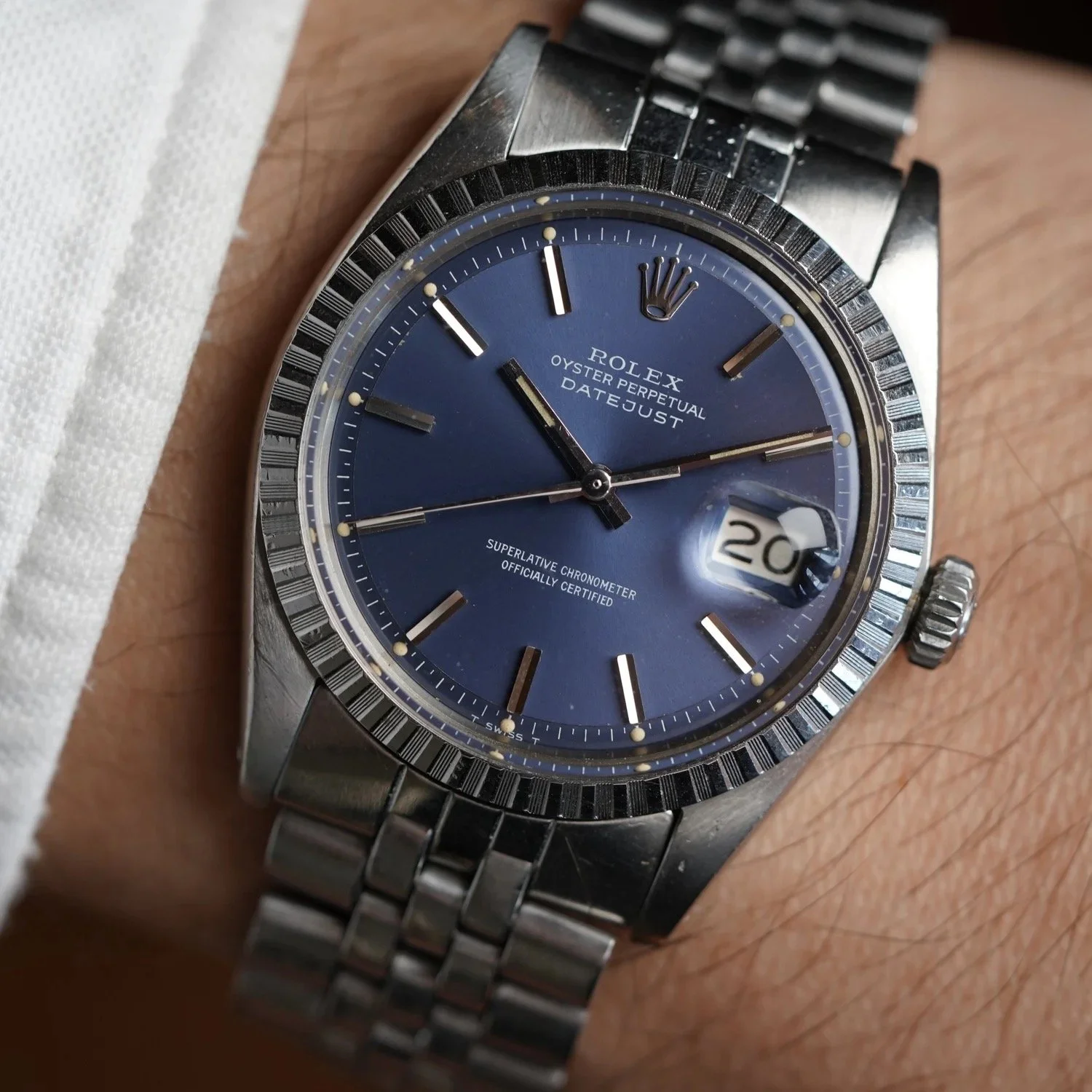 Rolex Blue Dial Datejust Reference 1603 Unpolished