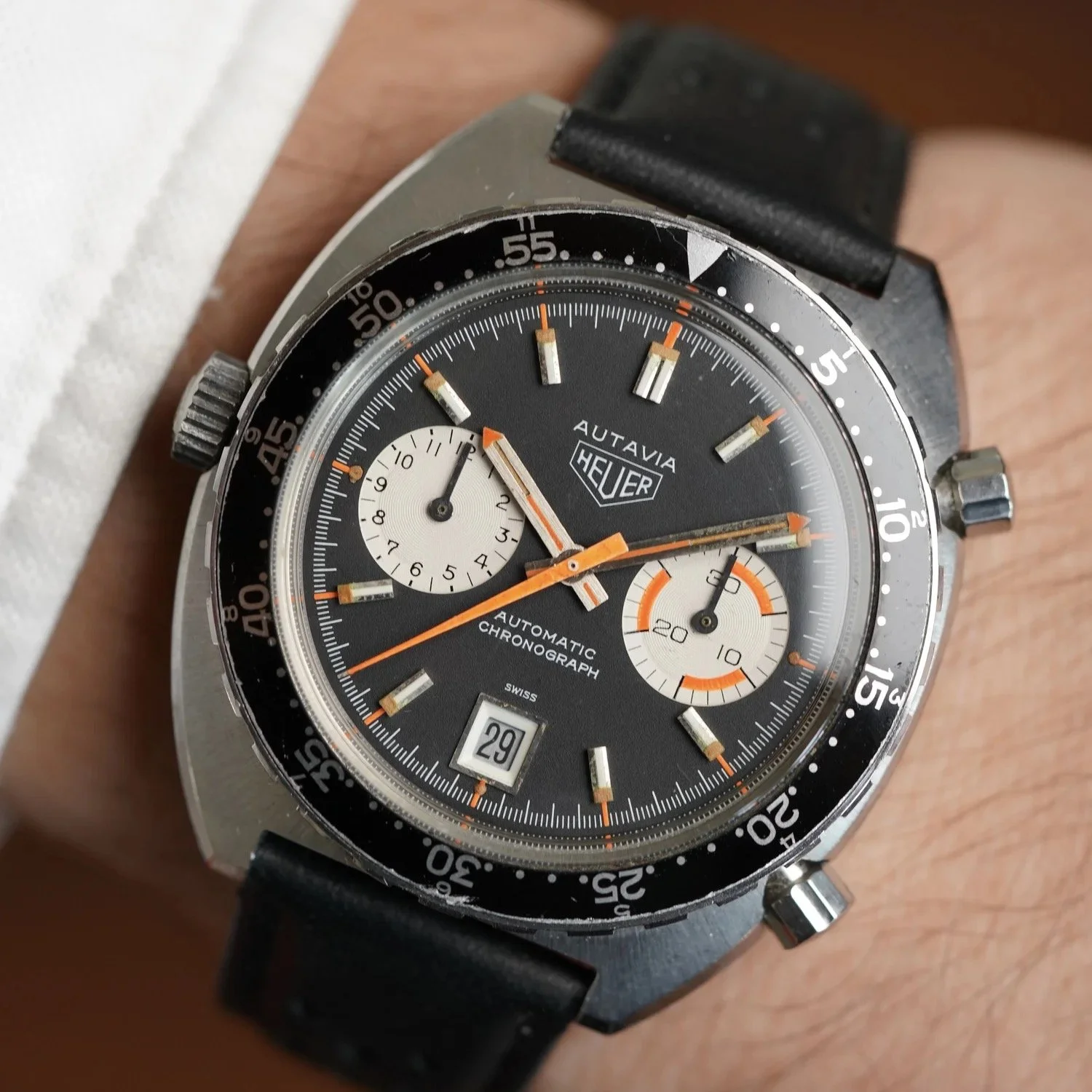 Heuer Orange Boy Autavia Reference 1163 Unpolished