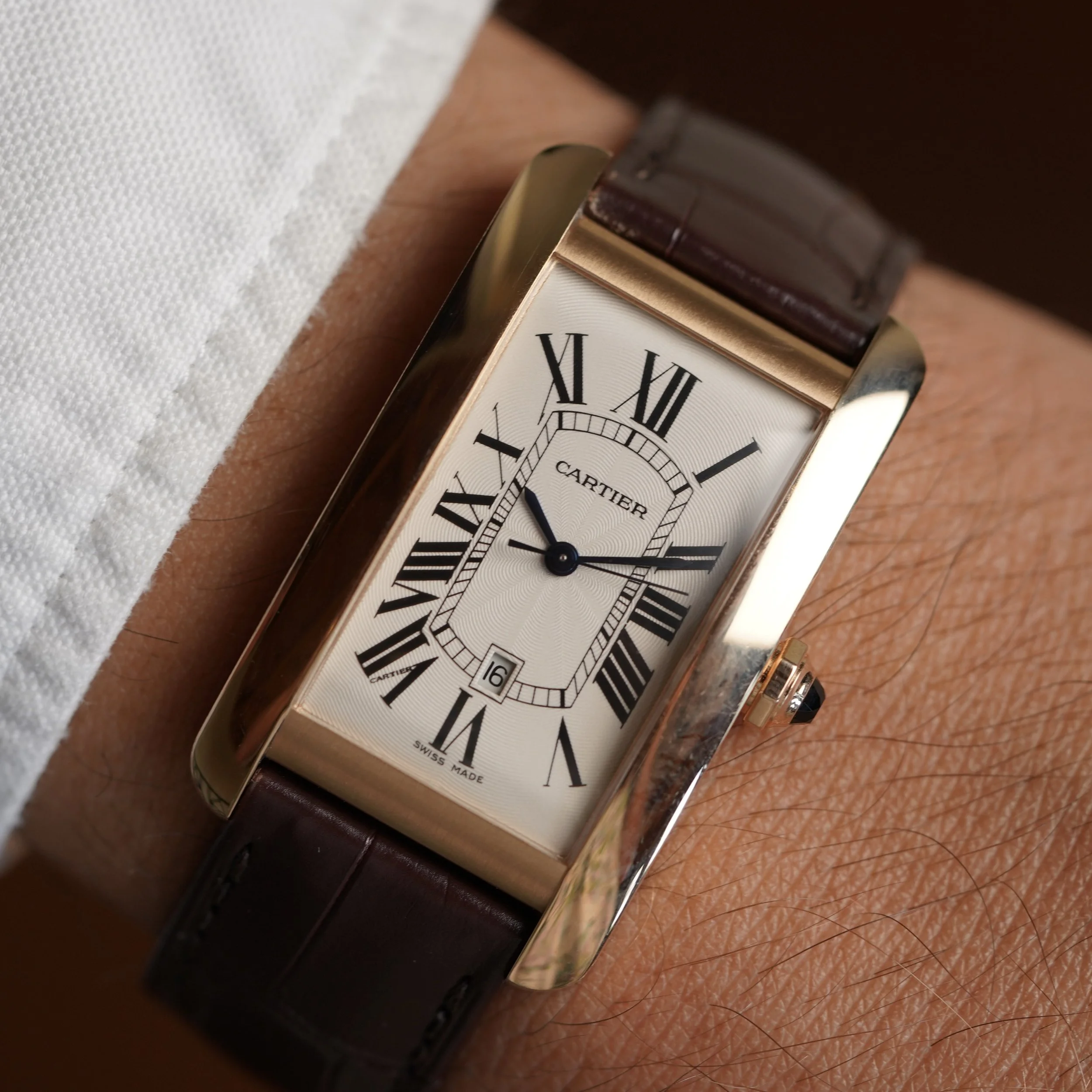 Cartier Tank Americaine 2505 in 18K RG Unpolished w/ Box