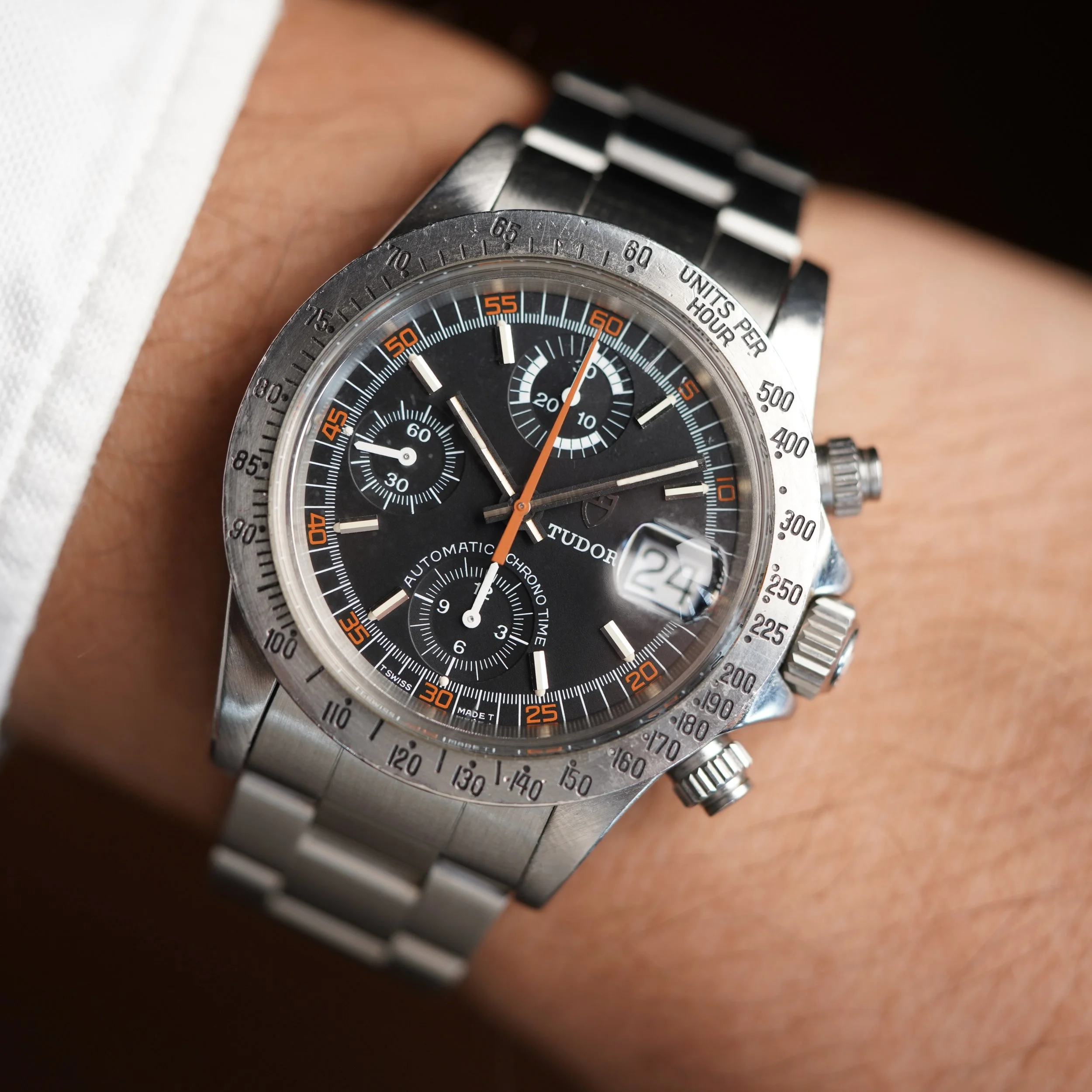 TUDOR Big Block Montecarlo Oysterdate Chronograph Reference 94300 w/ Service Card