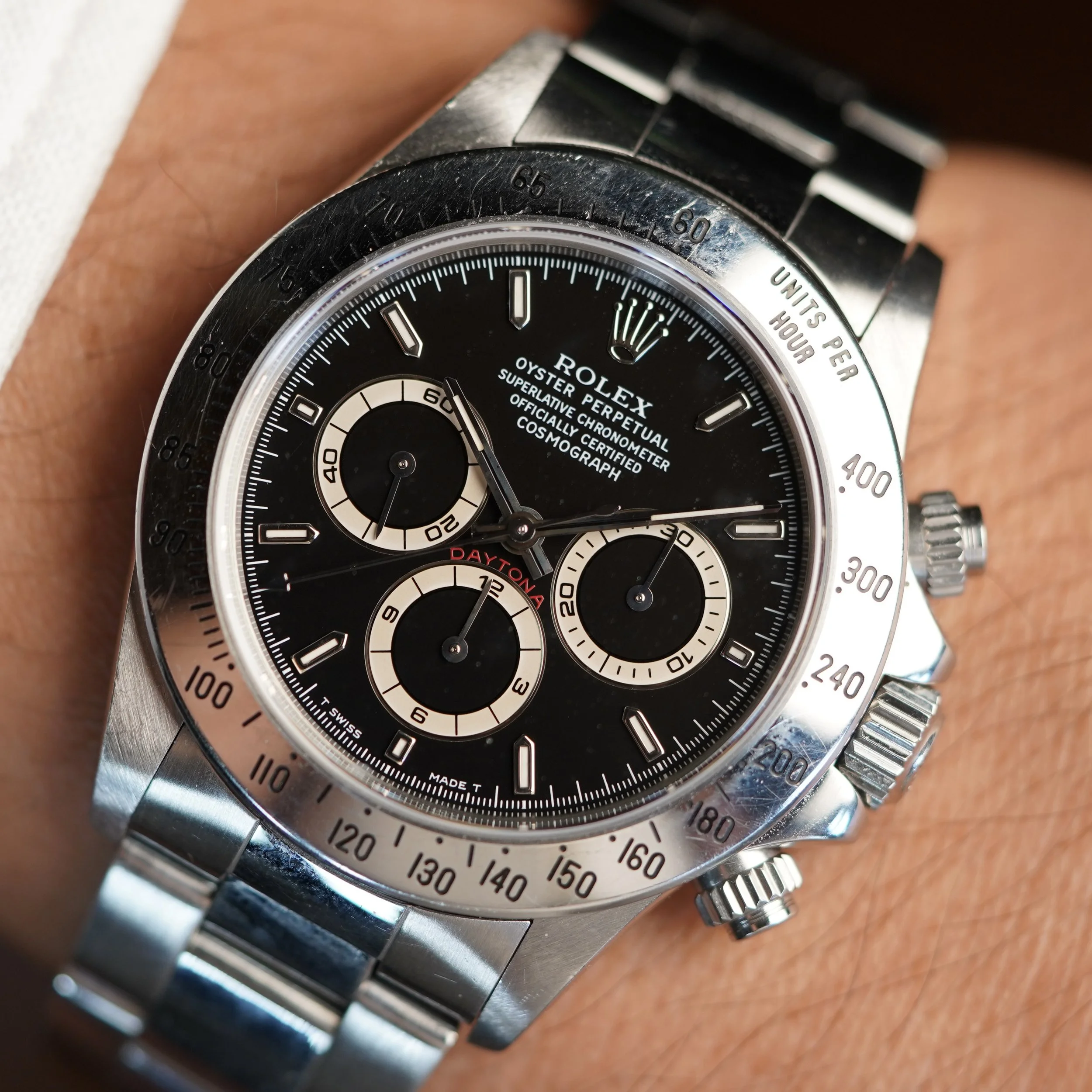 Rolex Zenith Daytona 16520 Black Dial Full Set Unpolished w/ Box &amp; Booklet