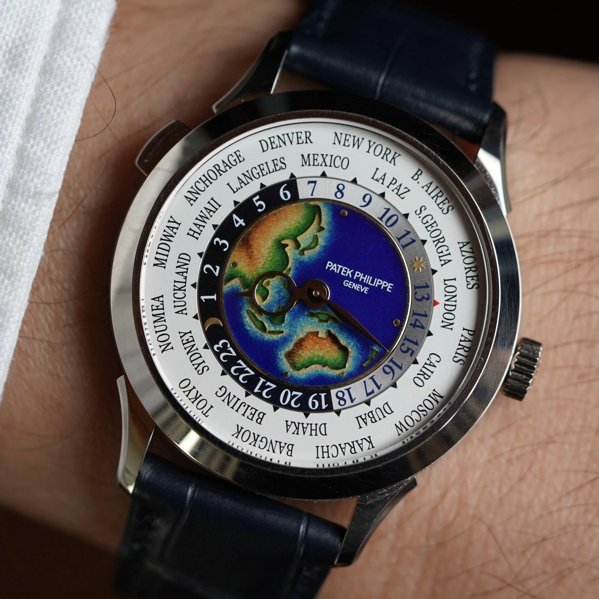 Patek Philippe Cloisonné Enamel World Time Reference 5231G-001 in 18K White Gold Full Set