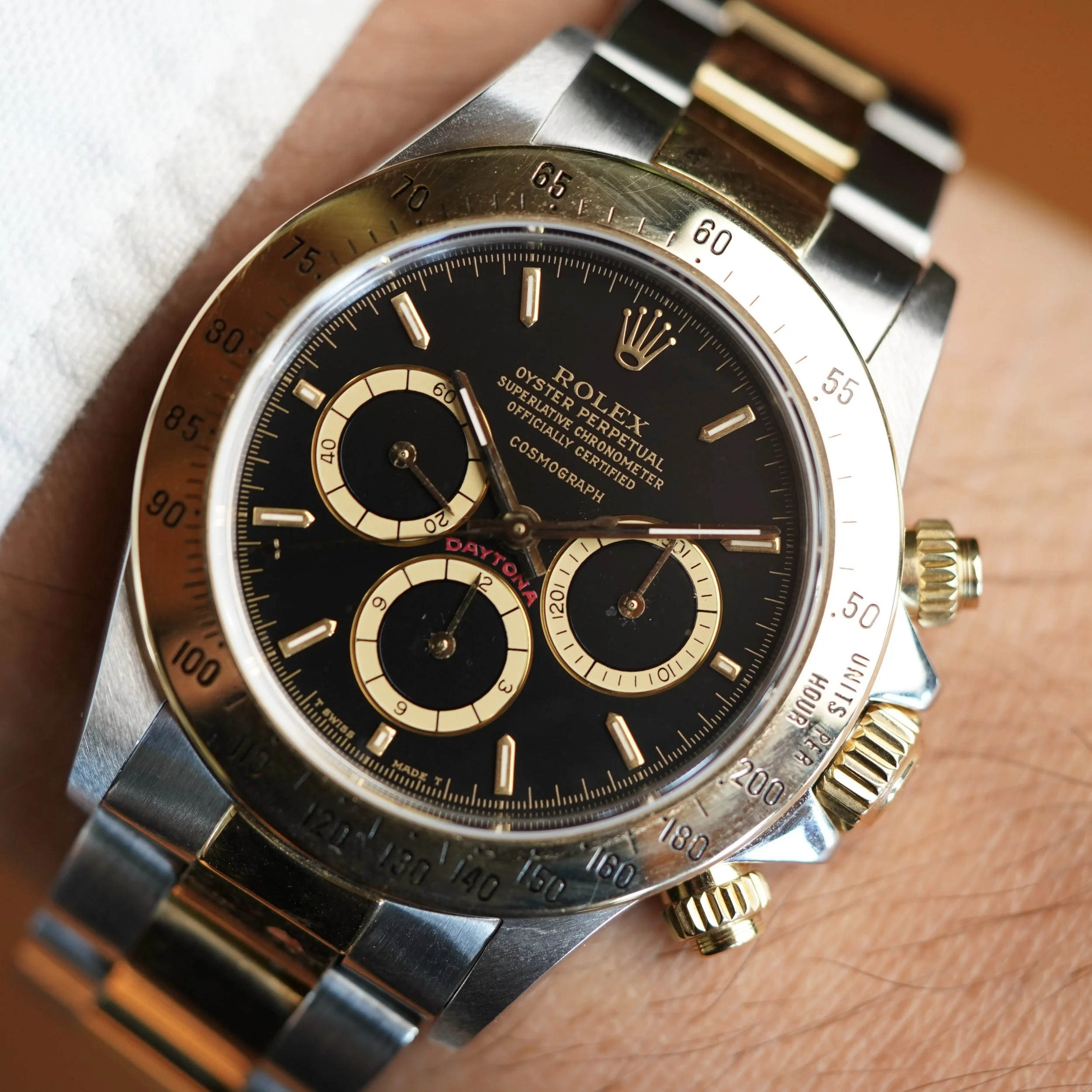 Rolex Floating Cosmograph Zenith Daytona Black Dial Two-Tone 16523