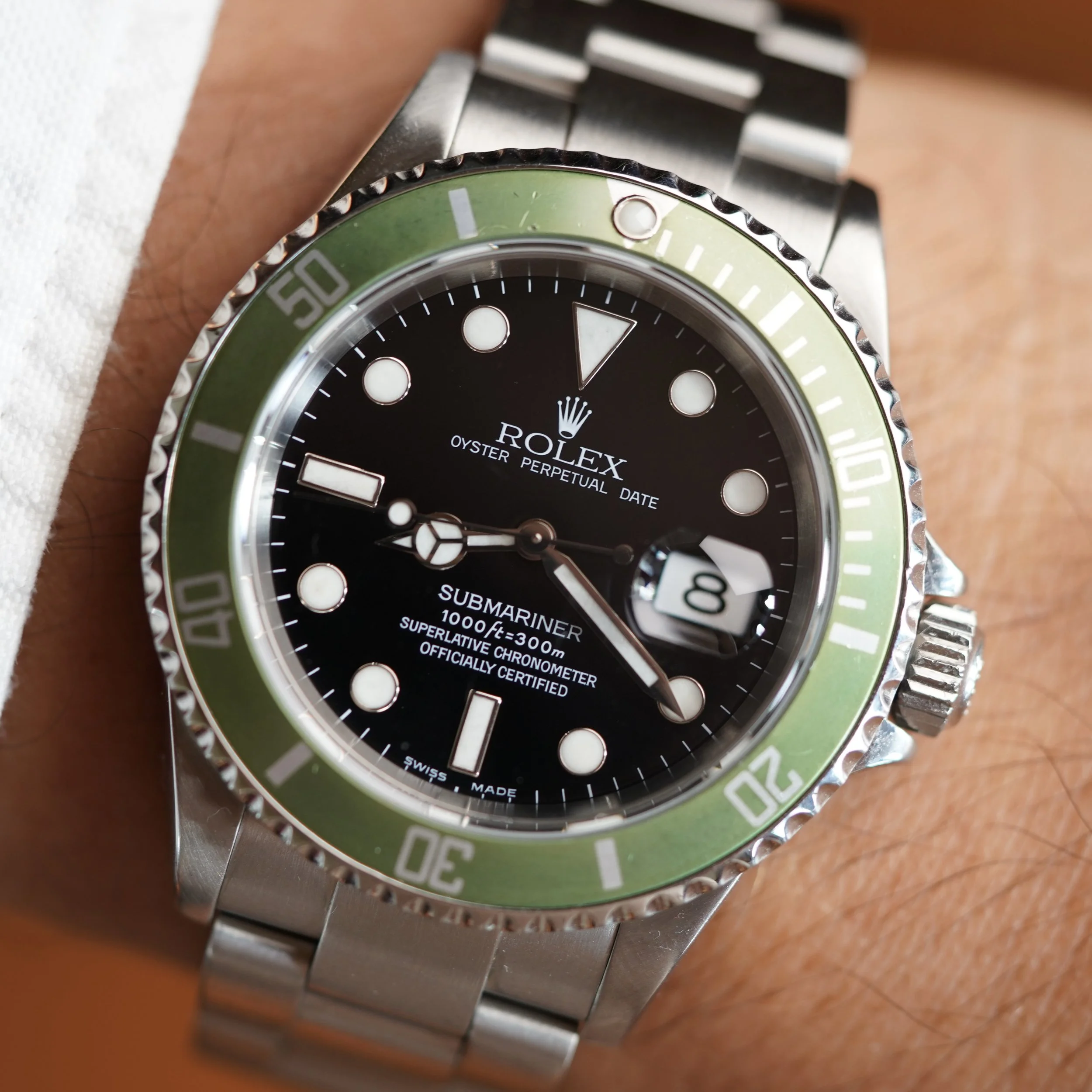 Rolex Kermit Flat 4 Submariner Ref 16610 Full Set