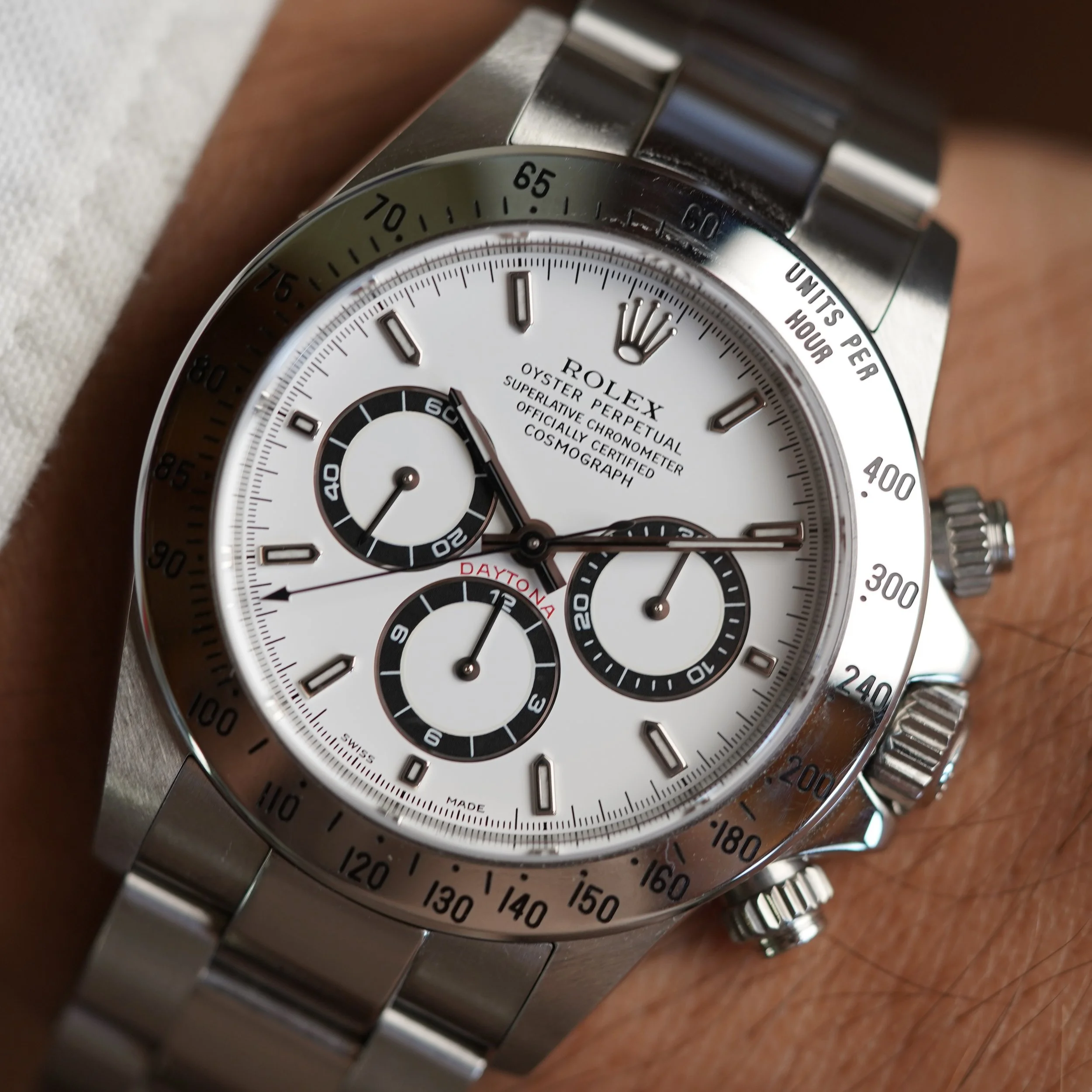 Rolex Zenith Daytona 16520 White Dial Mint Condition Full Set