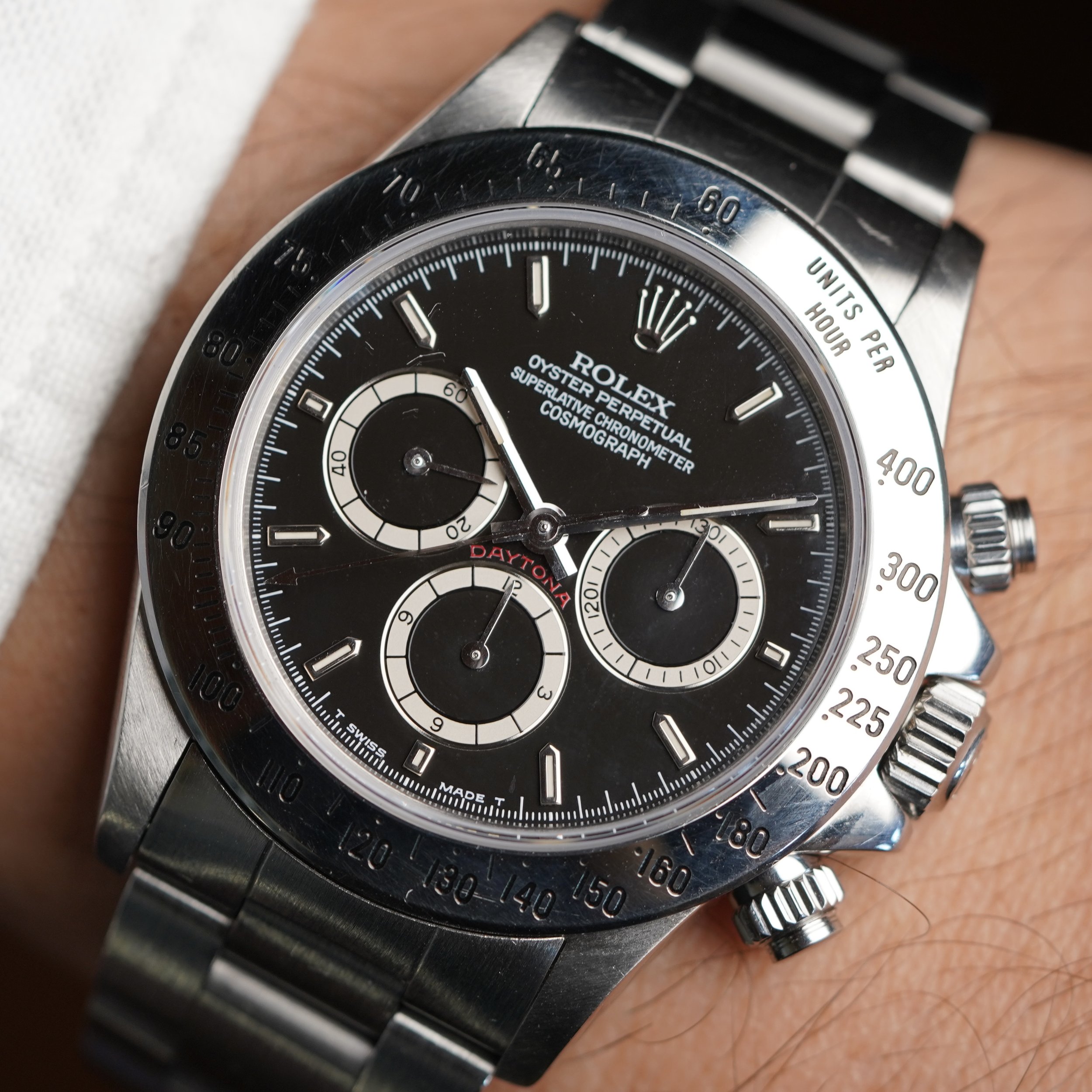 Rolex Four Line Zenith Black Dial Daytona Reference 16520 w/ Box — Wind ...