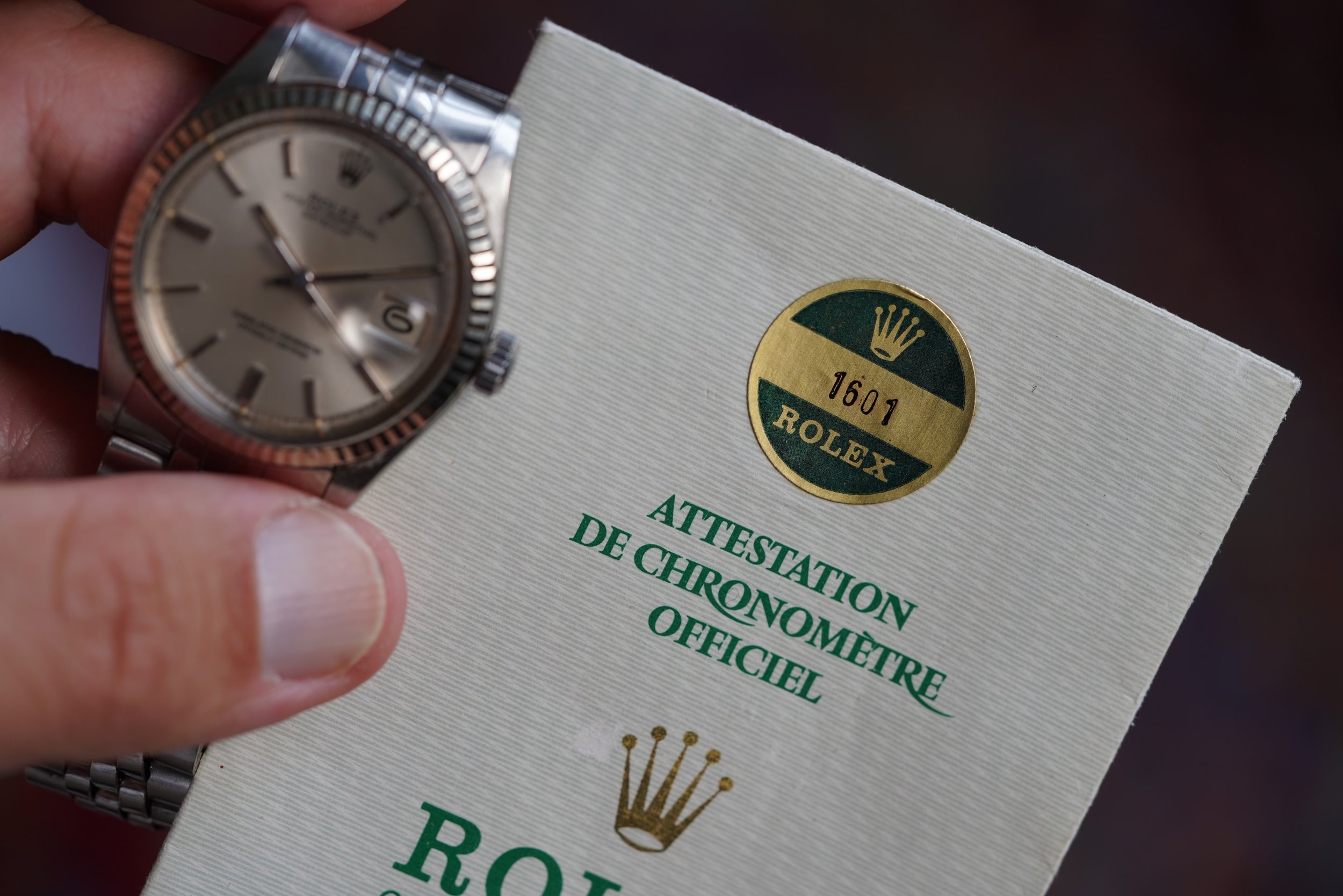 Rolex Datejust Reference 1601 Unpolished with Papers — Wind Vintage
