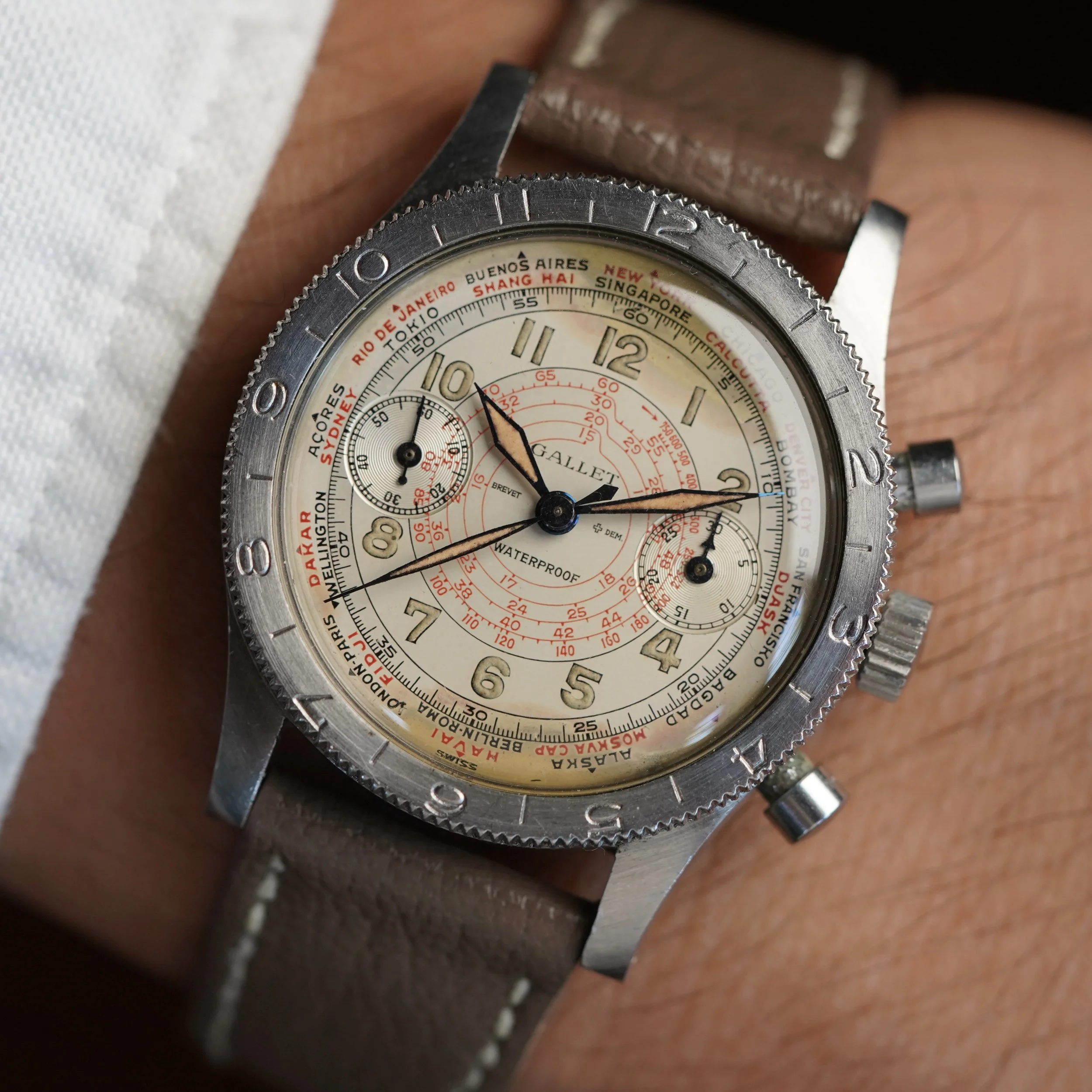 Gallet Flying Officer Chronograph Unpolished