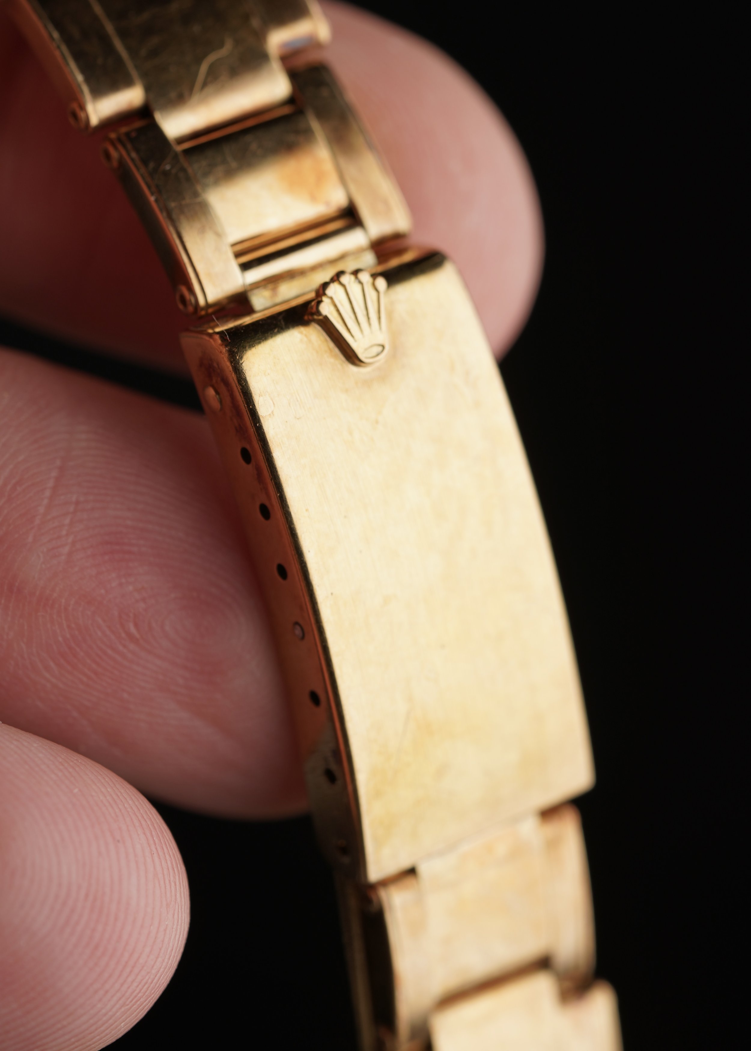 19mm Rolex Rivet 7205 Bracelet in 14K Yellow Gold From 1985 with 57 End Links 6.8 inches
