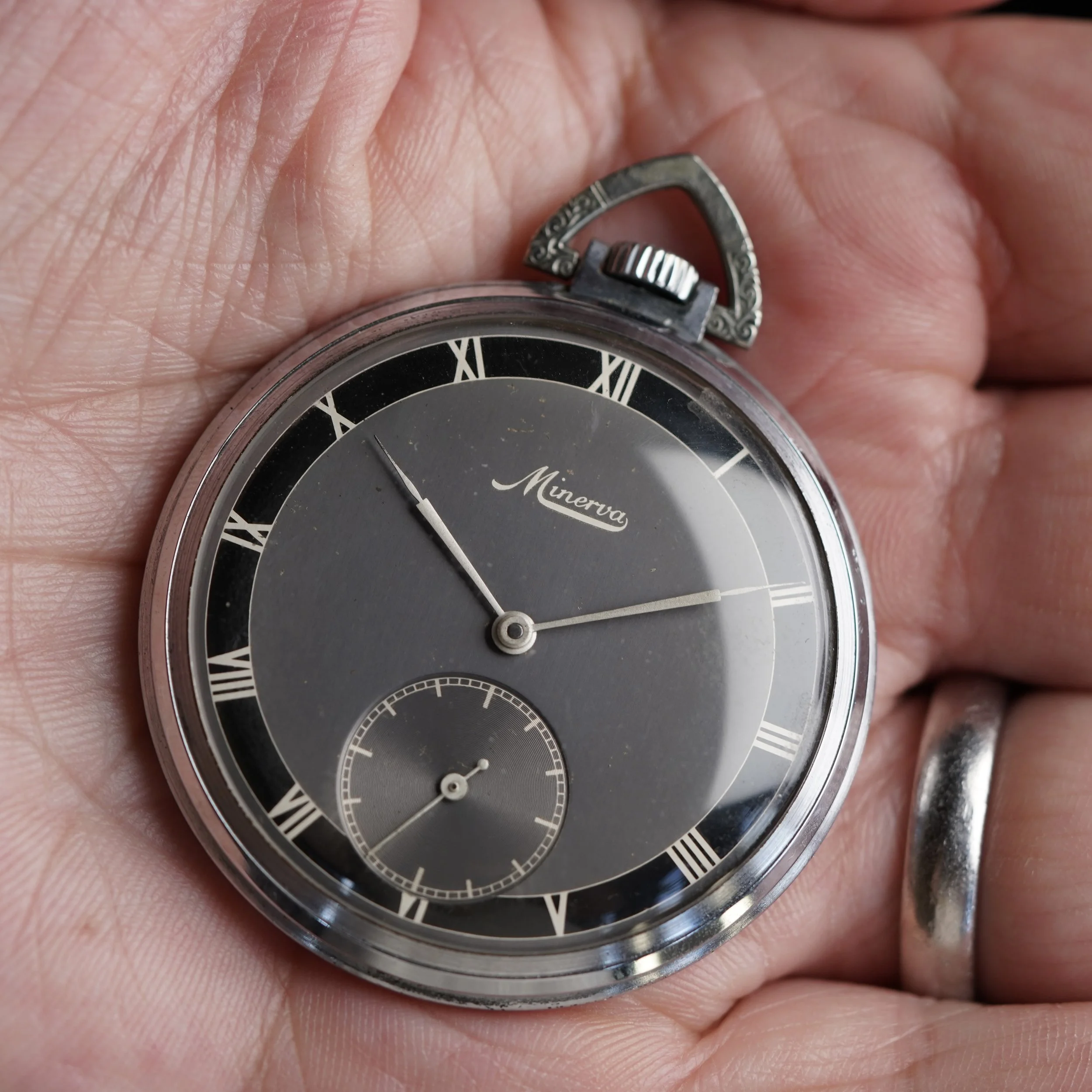 Minerva Gilt Pocket Watch Unpolished