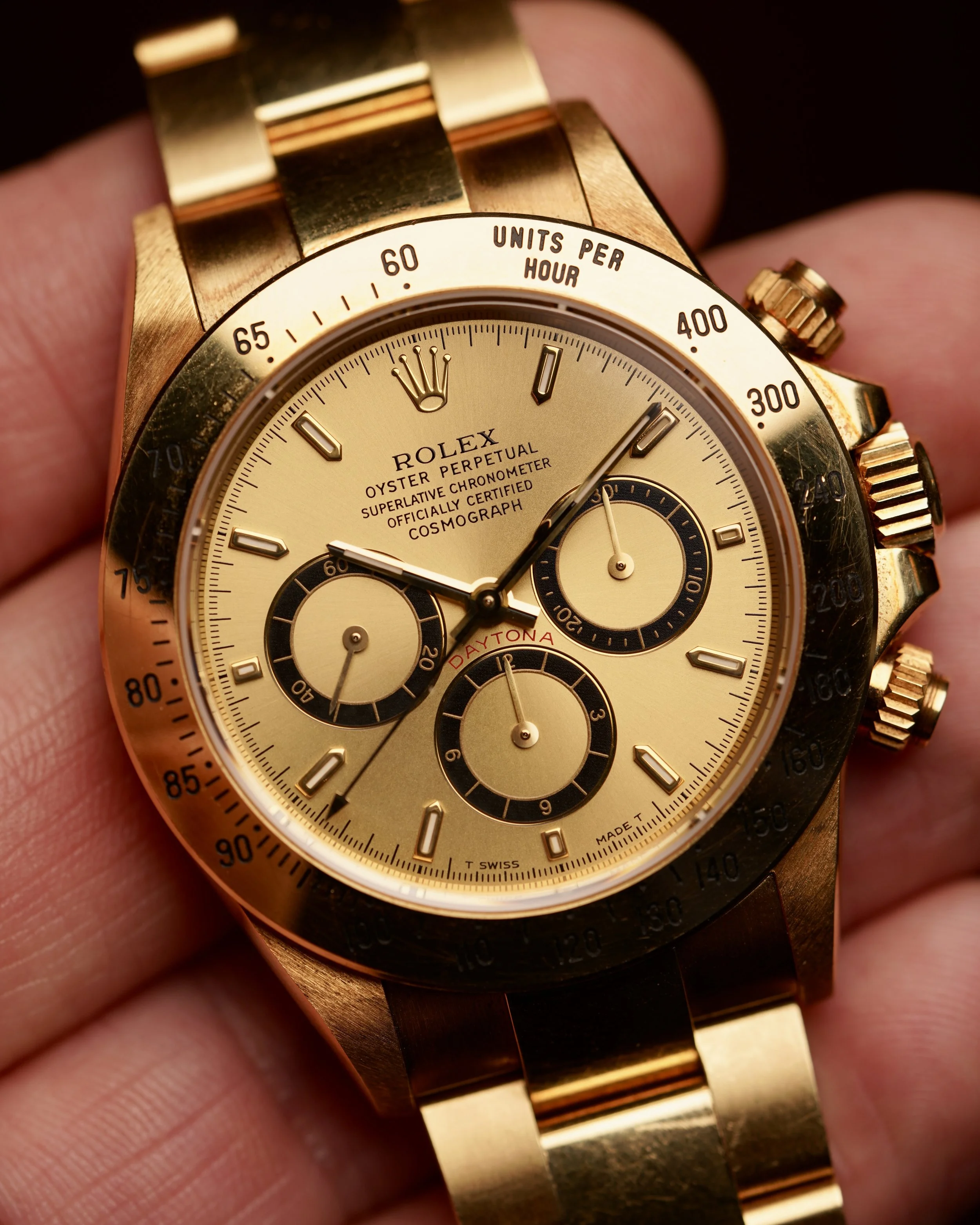 Rolex Inverted 6 Champagne Dial Zenith Daytona Reference 16528 in