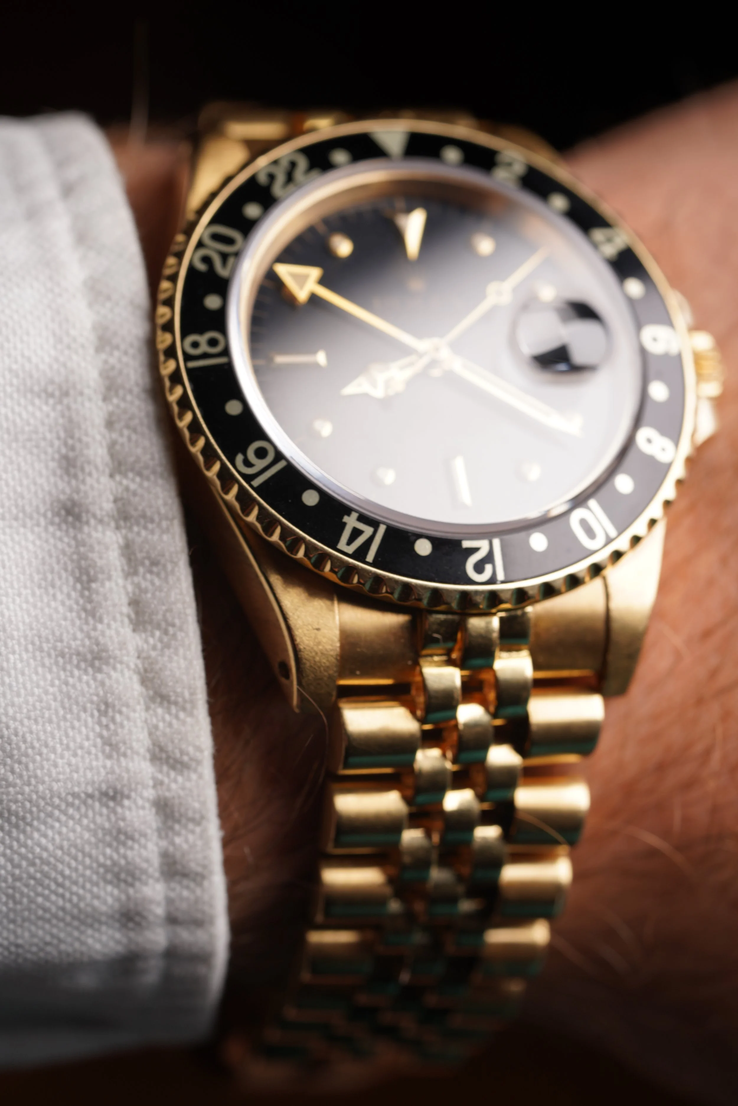 Rolex GMT-Master Reference 16758 in 18K YG on Jubilee w/ Box
