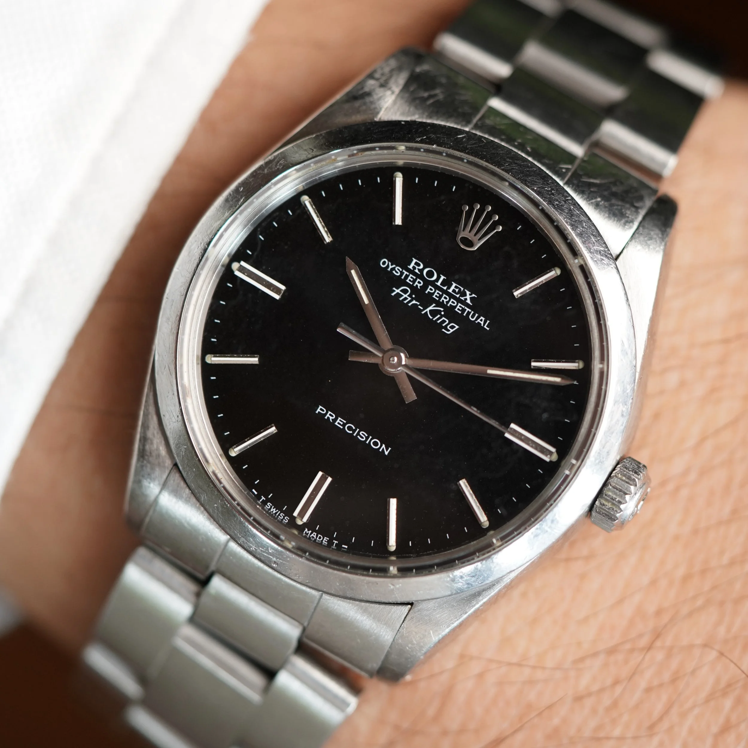 Rolex Black Dial Air-King Reference 5500 Unpolished