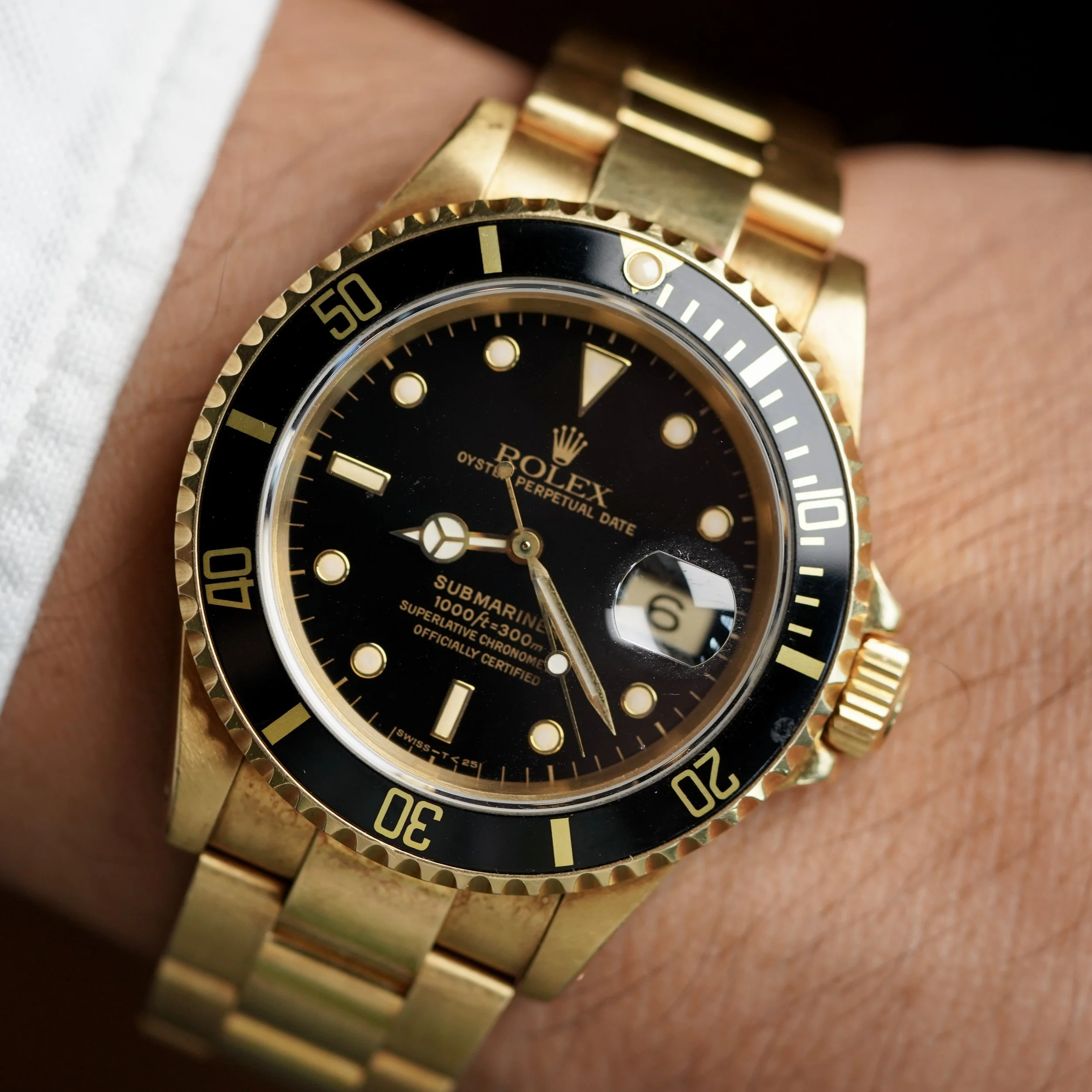 Rolex Submariner Reference 16618 in 18K Gold Unpolished