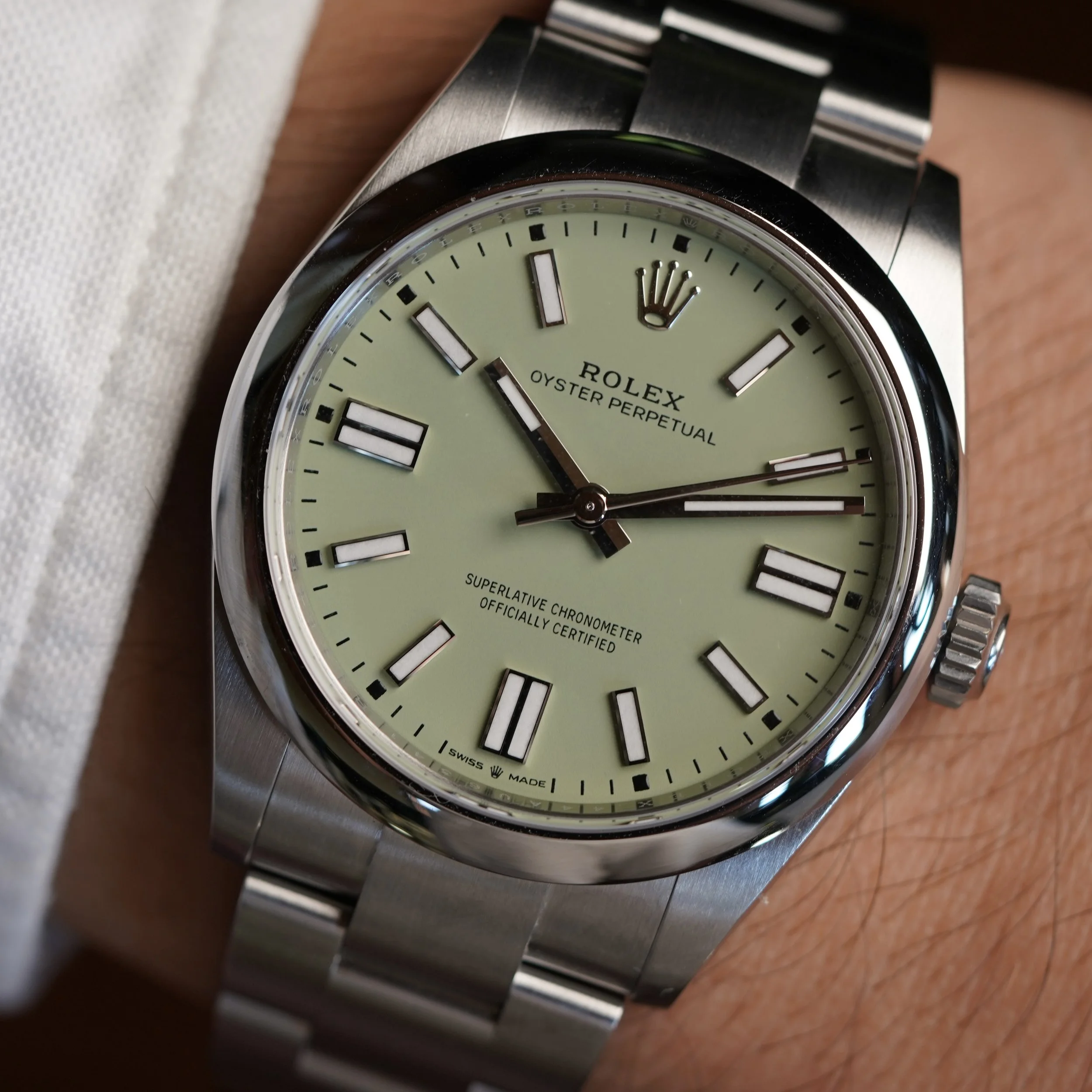 Rolex Pistachio 41MM Oyster Perpetual Ref 134300 Full Set Brand New