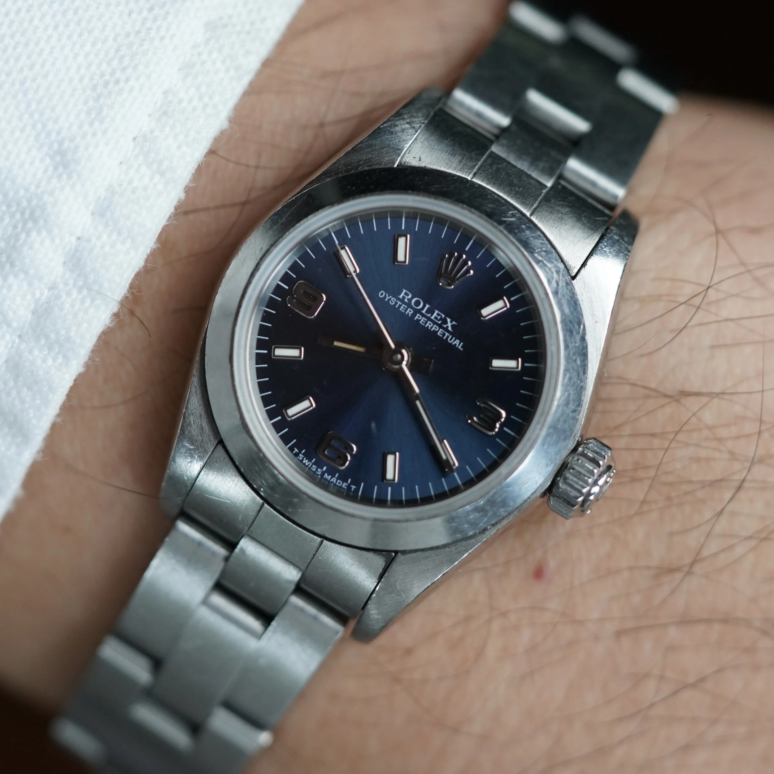 Rolex Blue “Ladies Explorer" 26mm Oyster Perpetual Ref. 67180 Unpolished