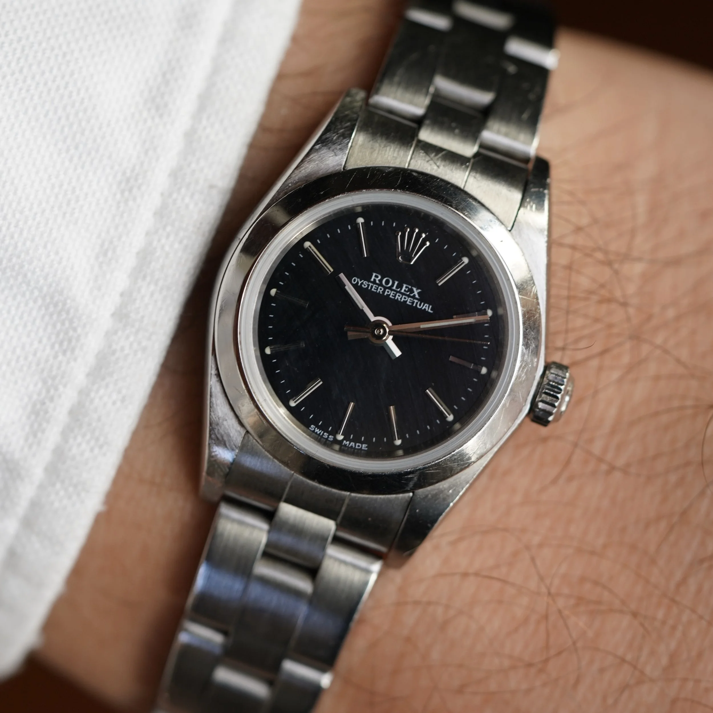 Rolex Ladies Oyster Perpetual Ref 76080 Black Dial