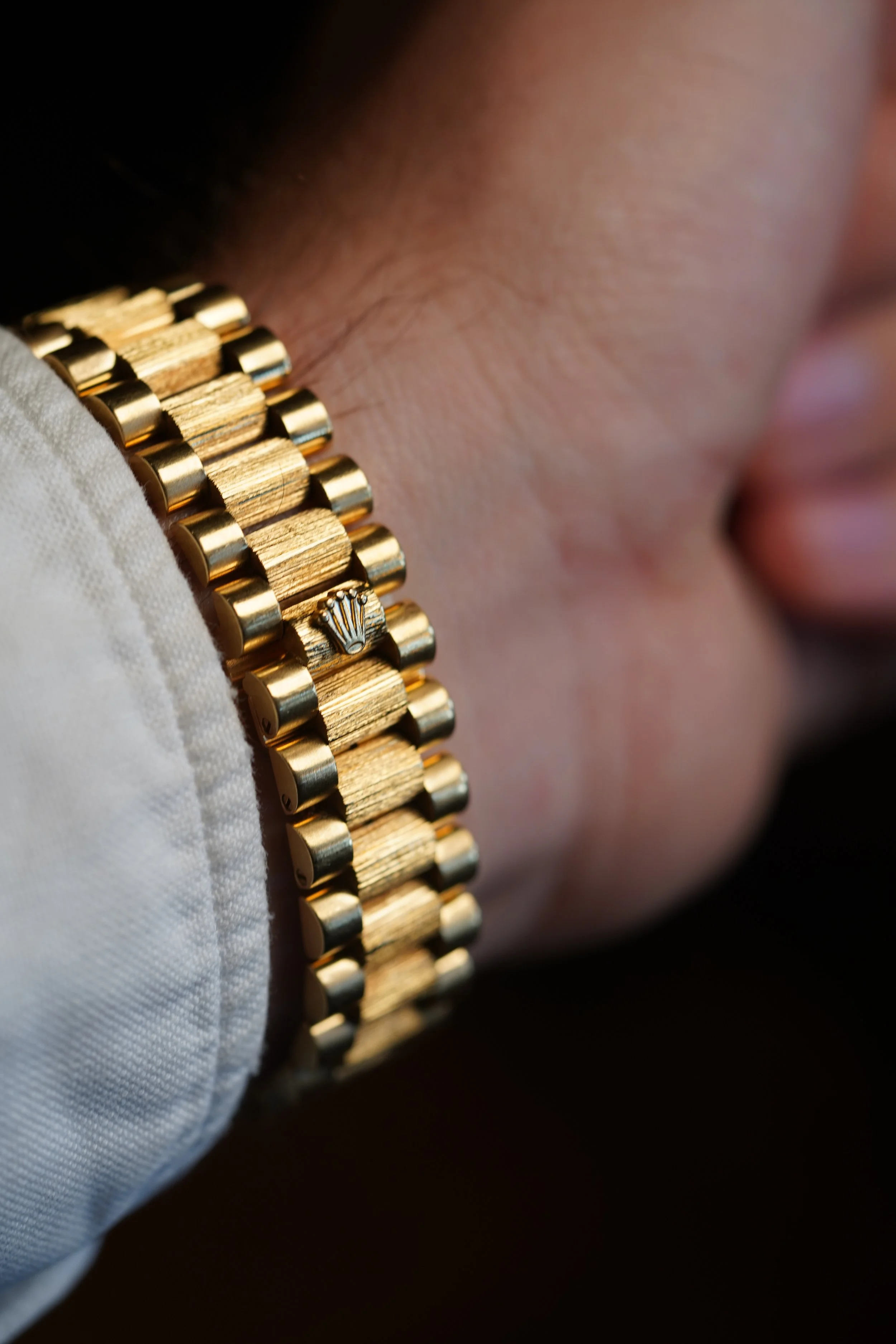Rolex Onyx Dial Bark Day-Date Reference 18248 in 18K Yellow Gold