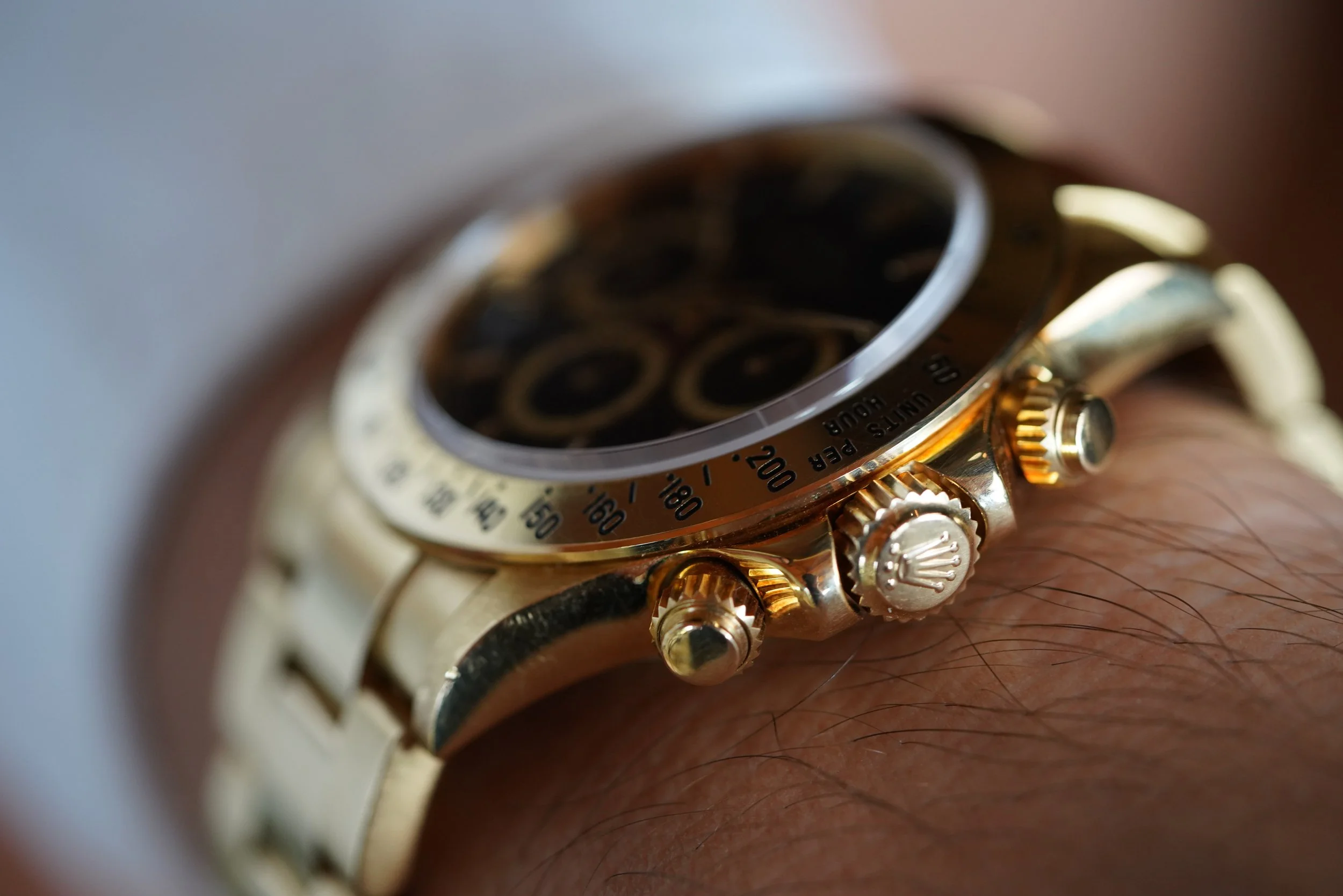 Rolex Four Line Black Dial Zenith Daytona Reference 16528 in 18K