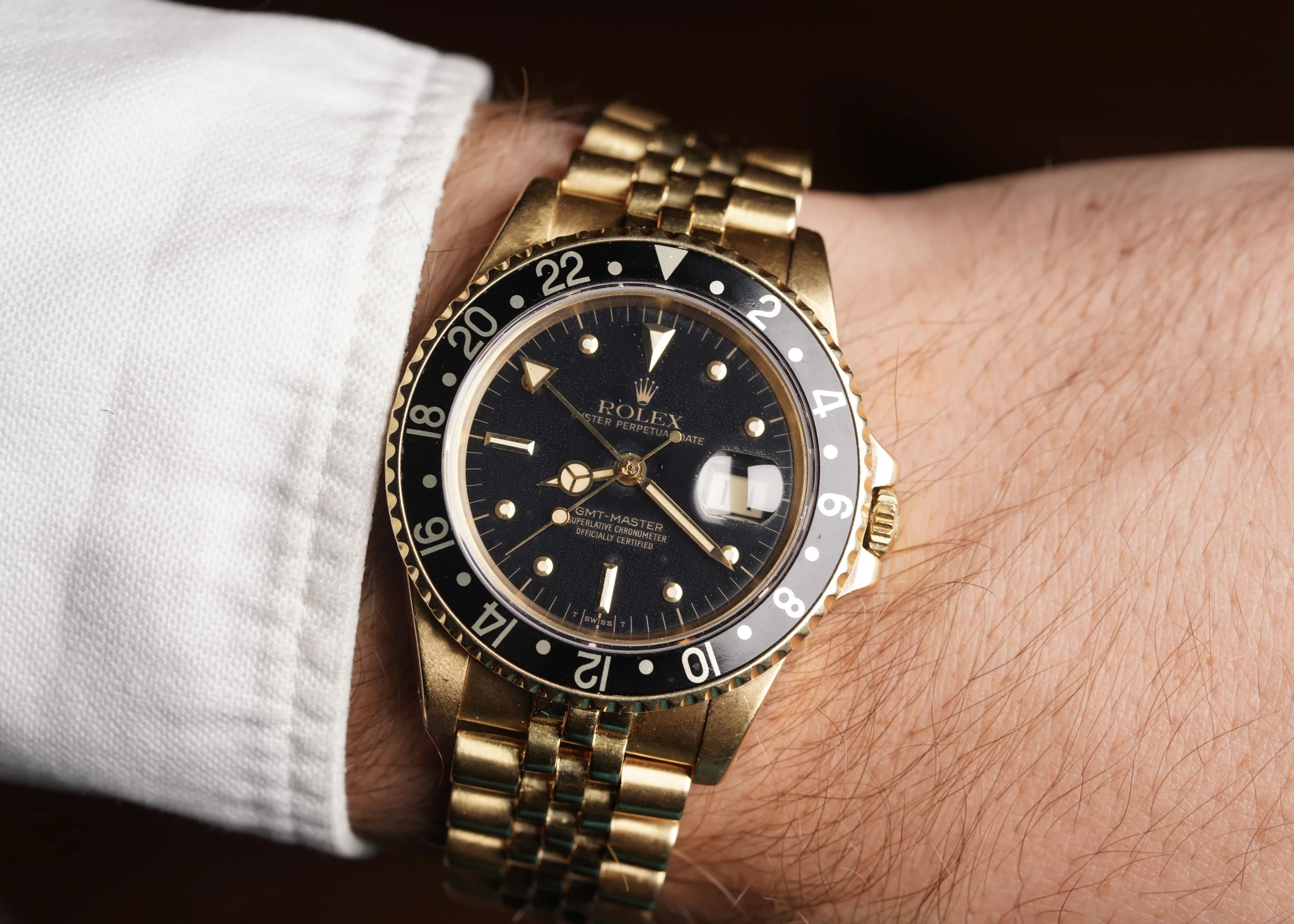 Rolex GMT-Master Reference 16758 in 18K YG on Jubilee w/ Box