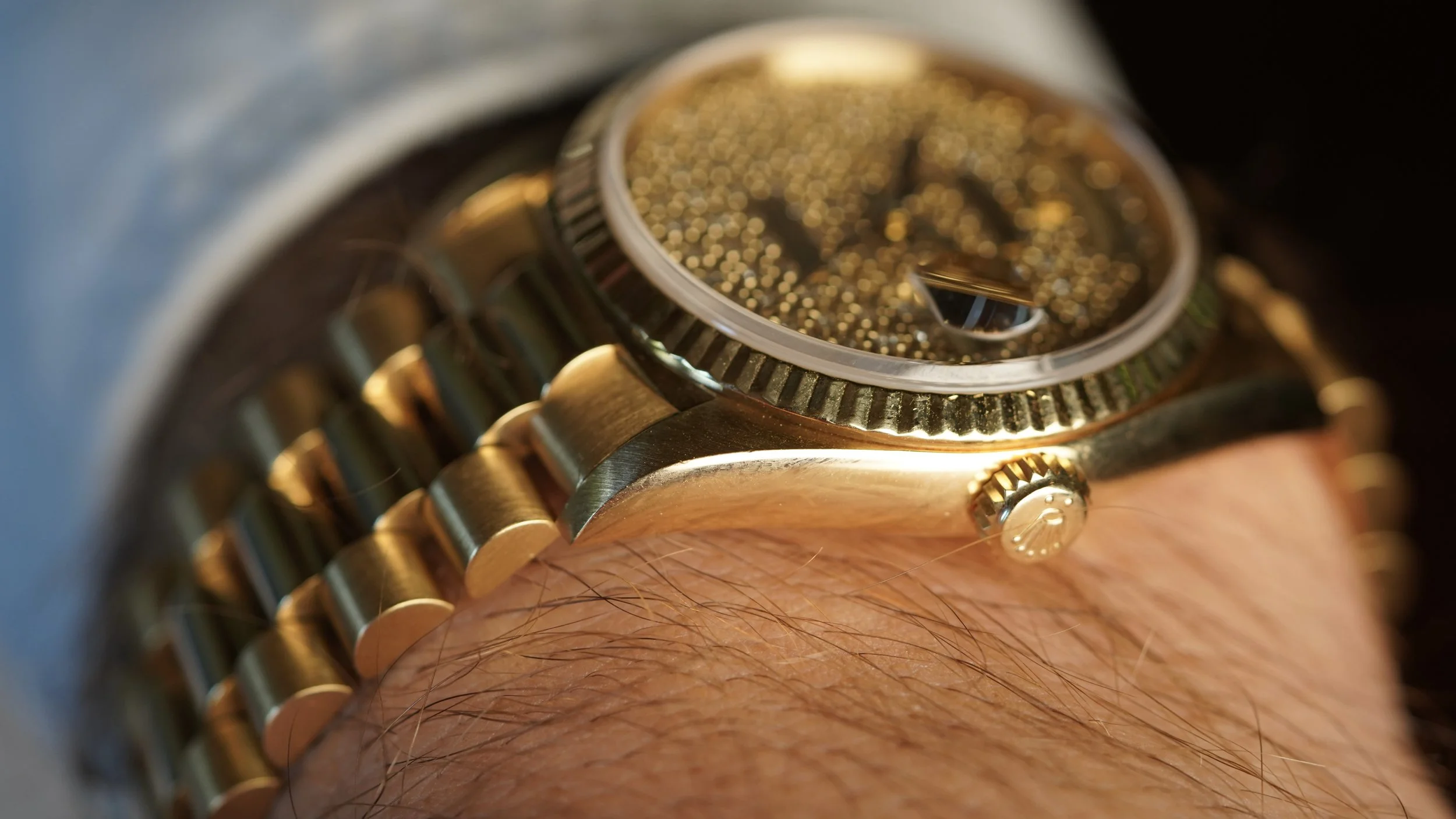 Rolex Honeycomb Diamond Dial Day-Date Reference 18238 in 18K YG w