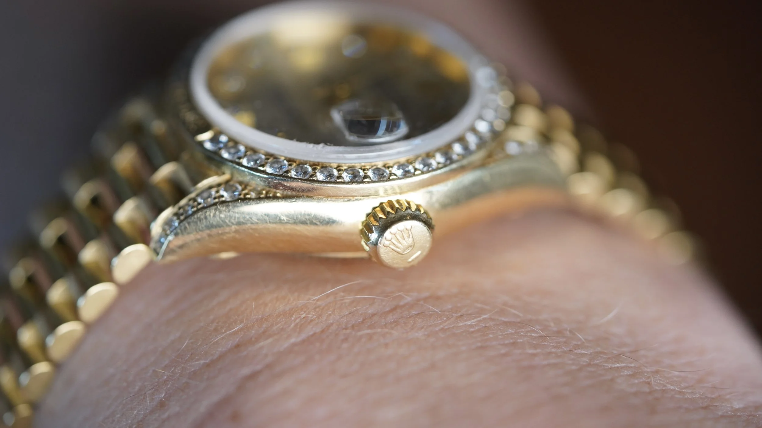 パリ アンティーク インクウェル Rolex Ladies Datejust Diamond Set Ref. 69158 in 18k YG Full Set