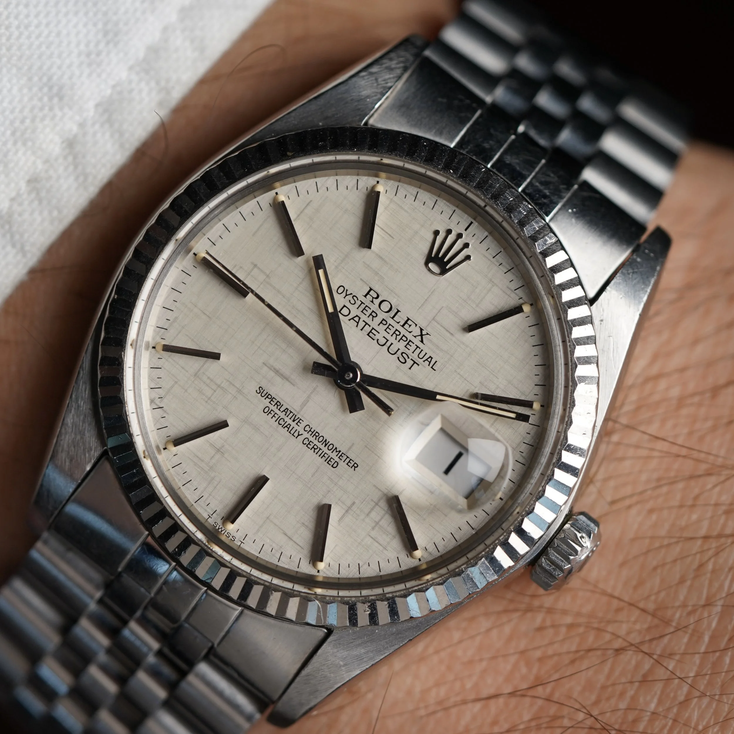 Rolex Datejust Linen Ref 16014 Unpolished