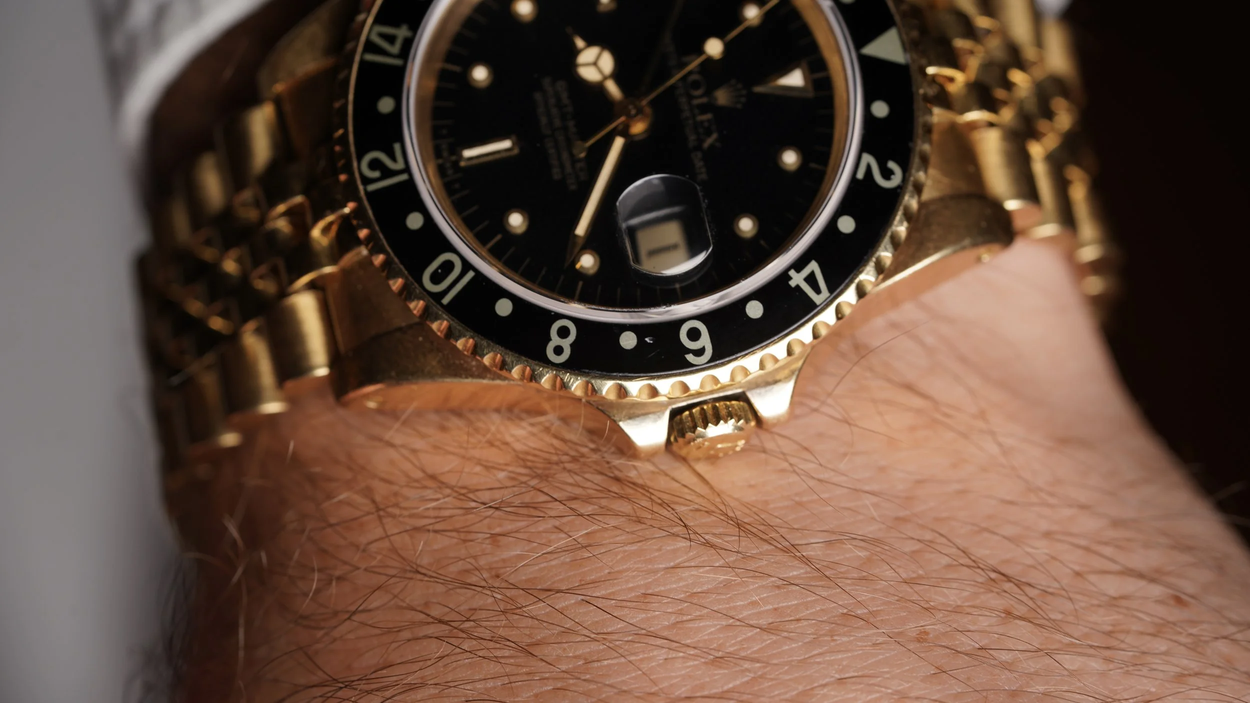 Rolex GMT-Master Reference 16758 in 18K YG on Jubilee w/ Box