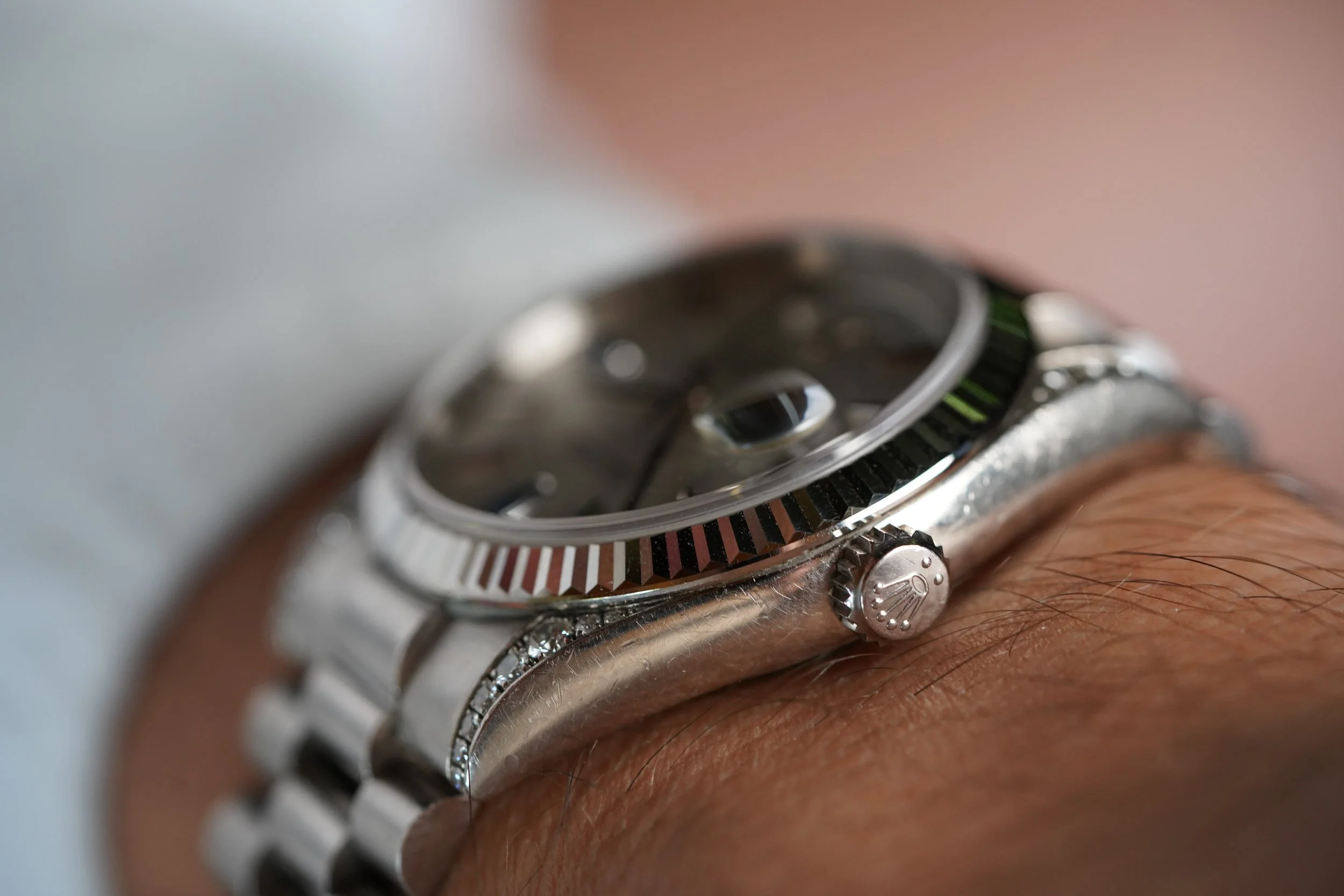Rolex Day-Date Ref 118339 with Diamond Lugs and Sapphire Indices