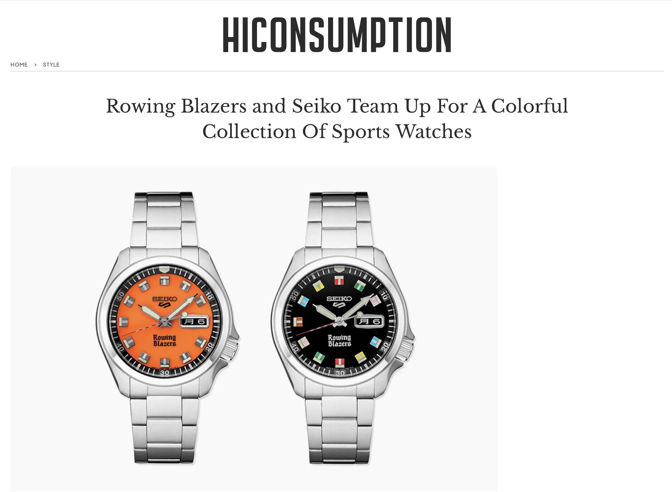 HiConsumption: Eric Wind Highlighted As Co-Designer of Rowing Blazers X Seiko Release