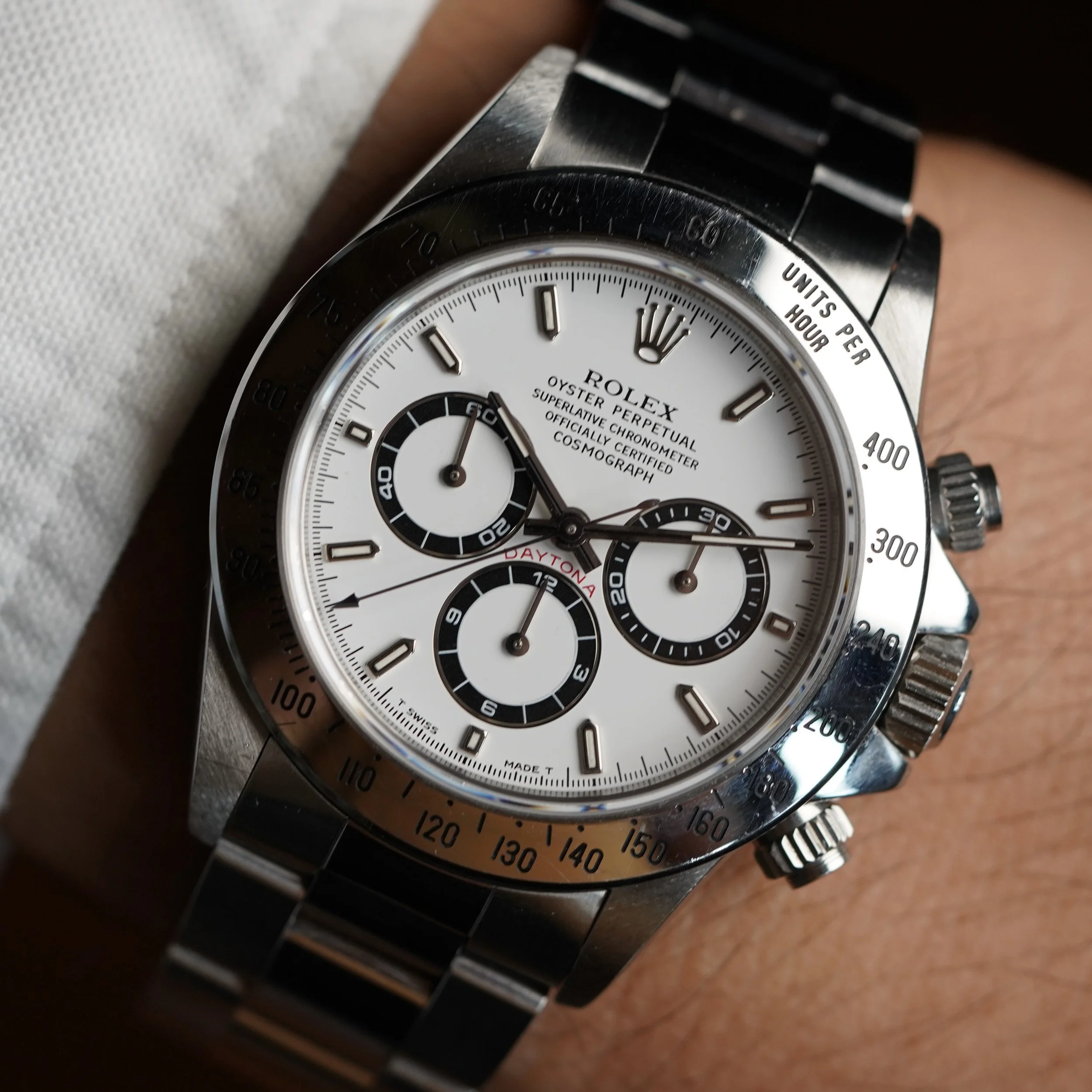 Rolex Zenith Daytona 16520 White Dial Unpolished Box &amp; Papers